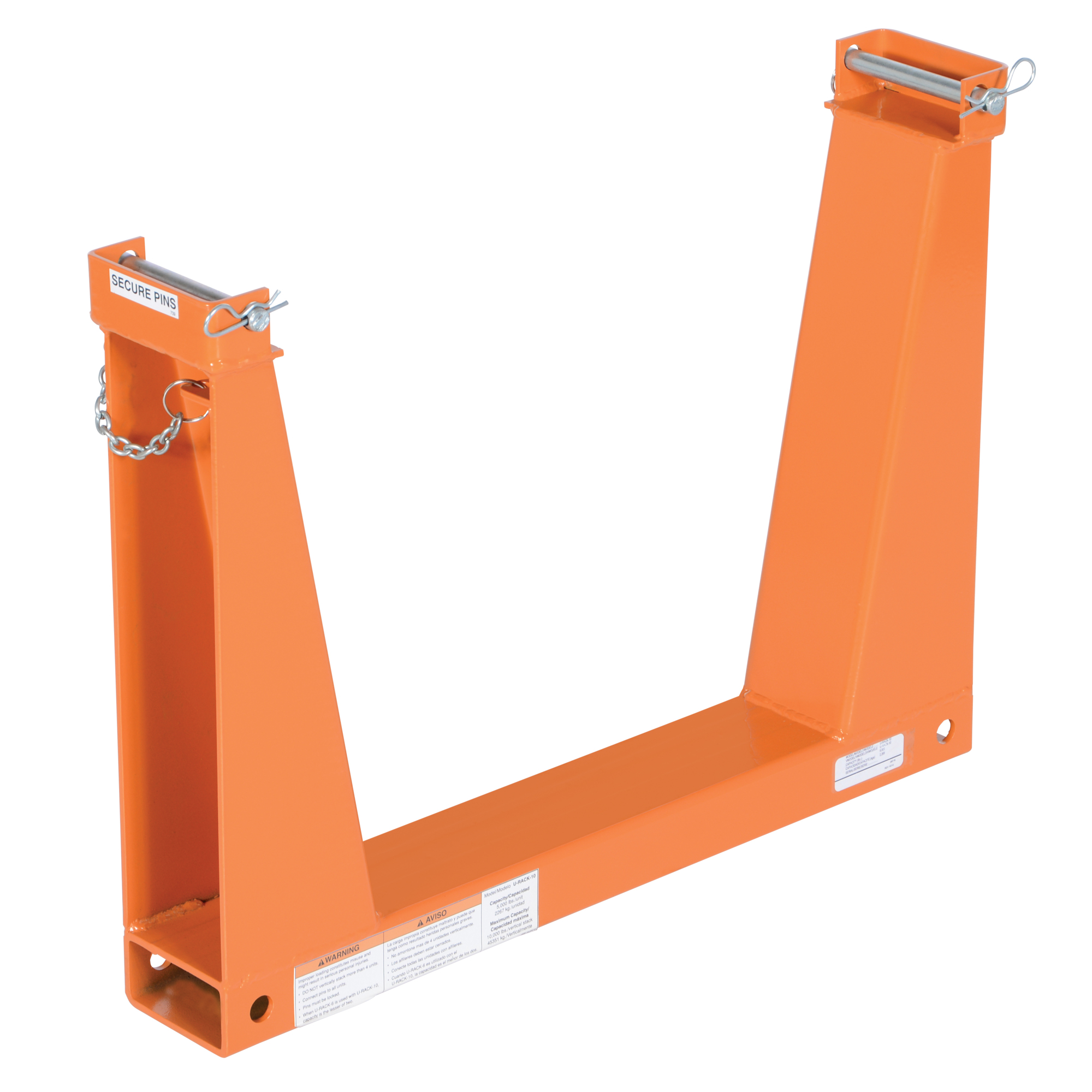 Vestil Portable Steel Storage U-Rack 10,000 Lb. Capacity Per Set Orange