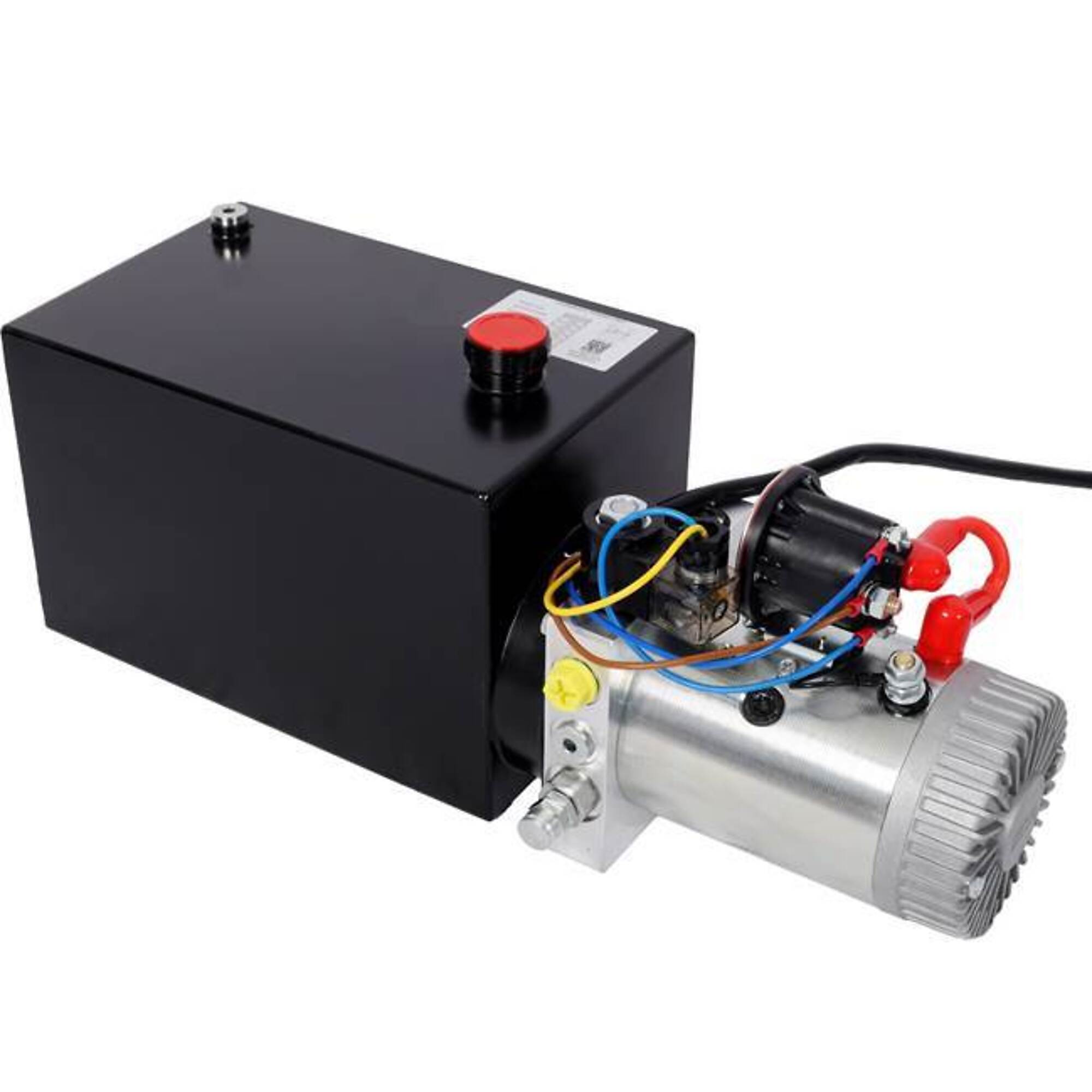 Heavy Duty 12V DC Hydraulic Power Unit, 8 Quart Steel Tank