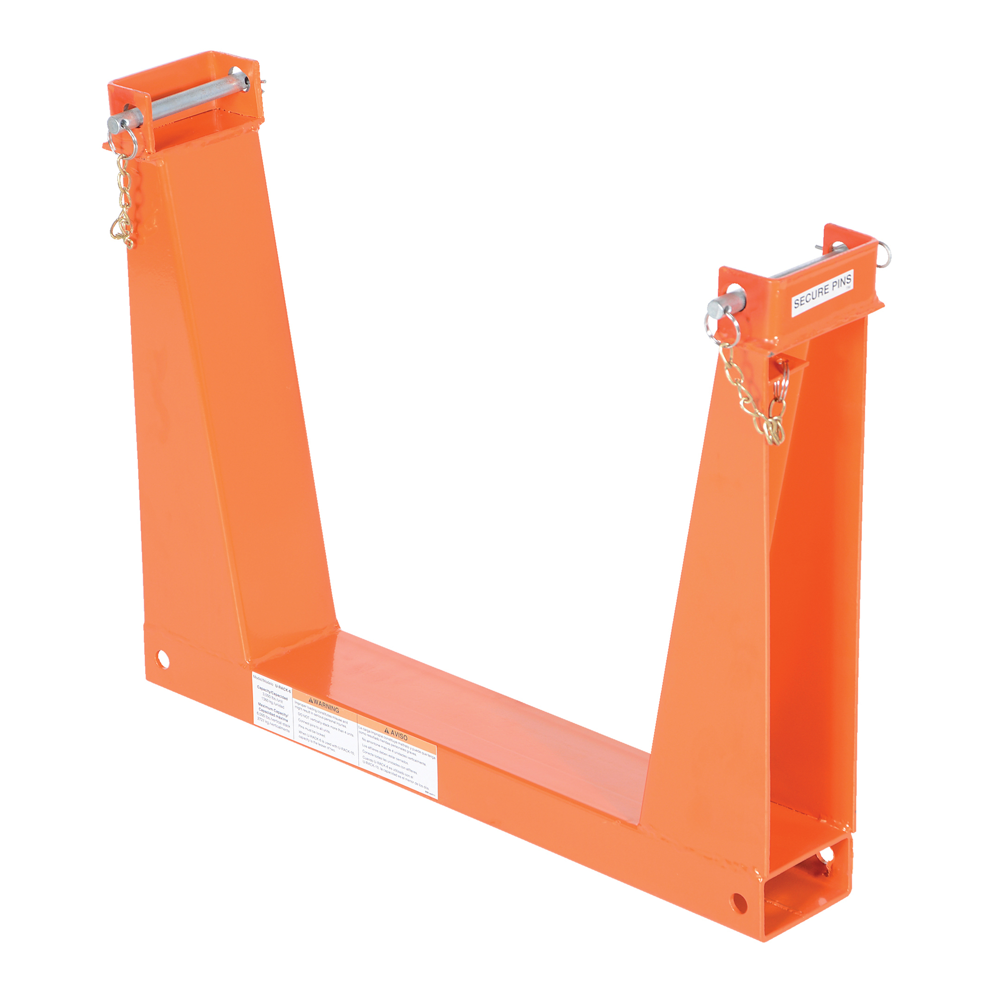 Vestil Portable Steel Storage U-Rack — 6,000-Lb. Capacity Per Set, Orange, Model# U-RACK-6