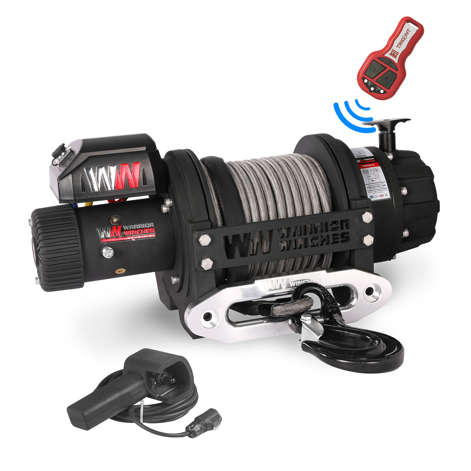 Warrior Winches T1000 25,000lb Severe Duty 12v Electric Winch - Synthetic Rope