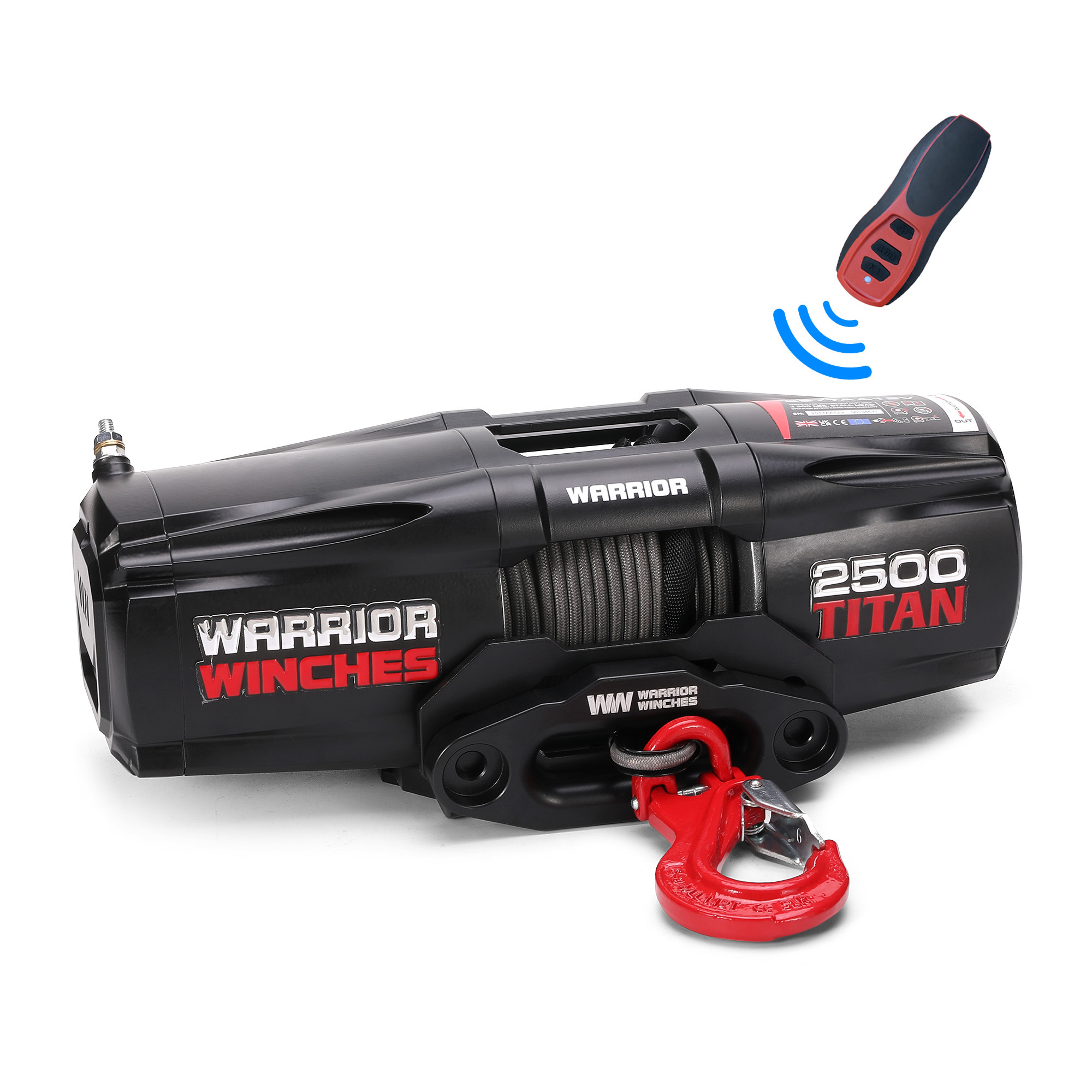 Warrior Winches Titan Electric Winch — 2500-Lb. Capacity, 12V, Synthetic Rope, Model# 25TTAA12-CAD