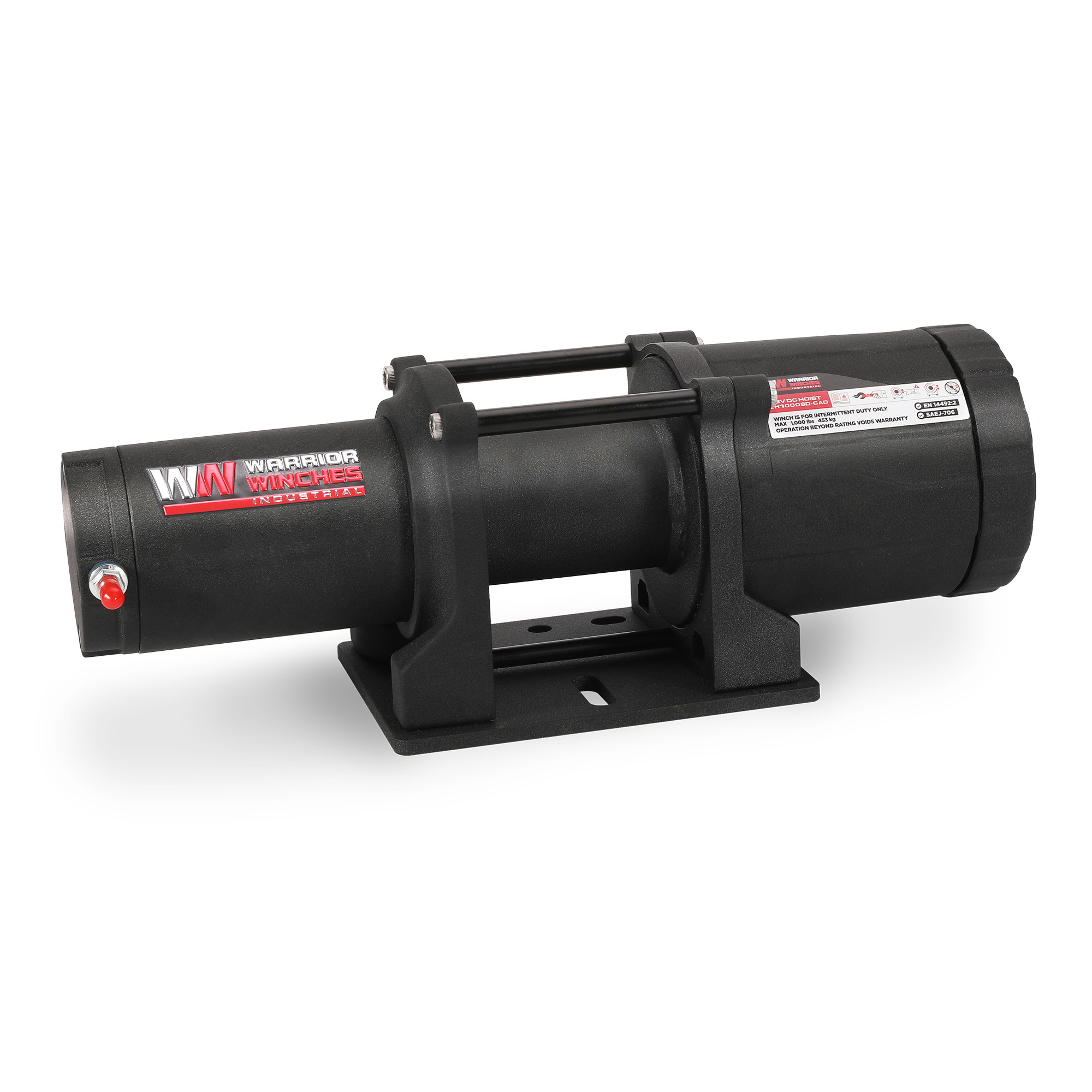Warrior Winches EH1000 Short Drum 12V Industrial Hoist, Model# EH1000SD-CAD