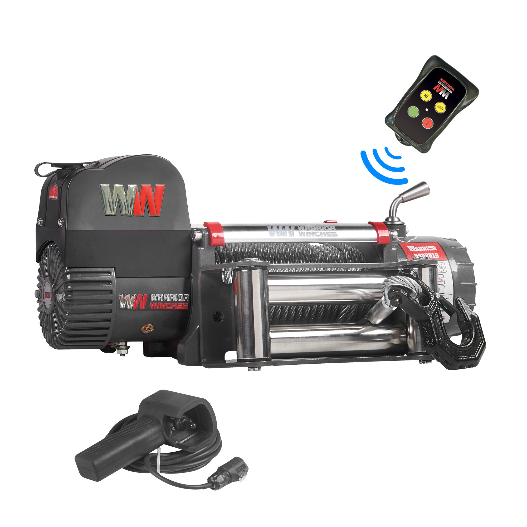 Warrior Winches Samurai 10,000lb 12v Electric Winch - Steel Rope