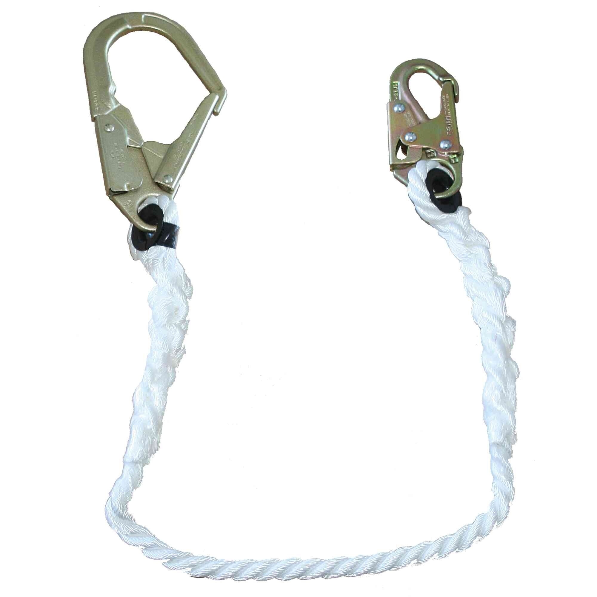 PeakWorks® - Restraint Lanyard with 5/8" Rope - Snap & Form Hooks - 4 FT - Model # V8151204