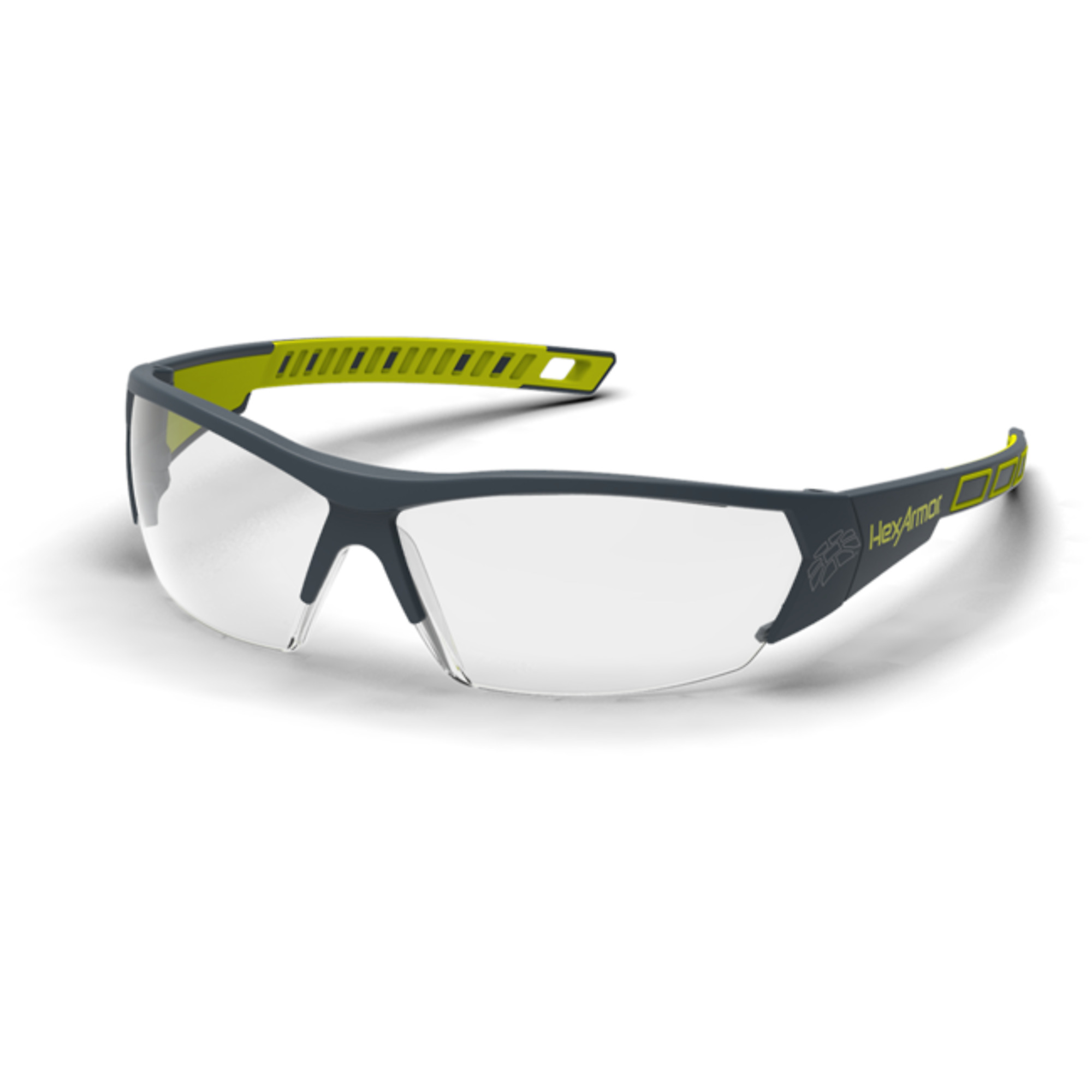 MX250 Safety Glasses, Clear, TruShield®, Gray/Lime, Panoramic Lens