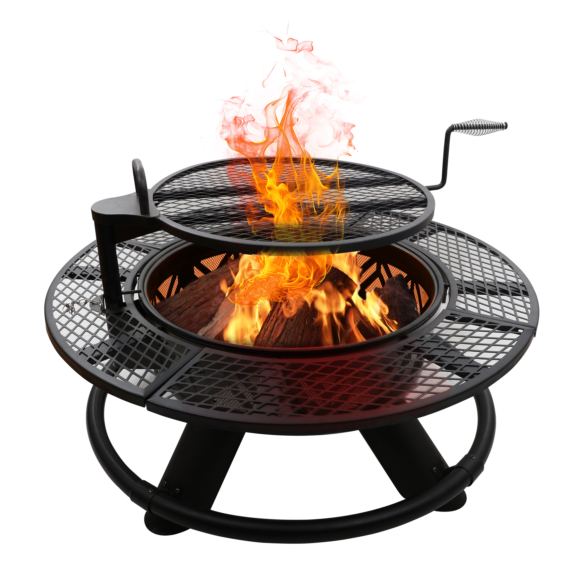 Red Mountain Valley 47in. 2-in-1 Outdoor Wood-Burning Fire Pit with Adjustable Cooking Grill, Model# 2A-OC139