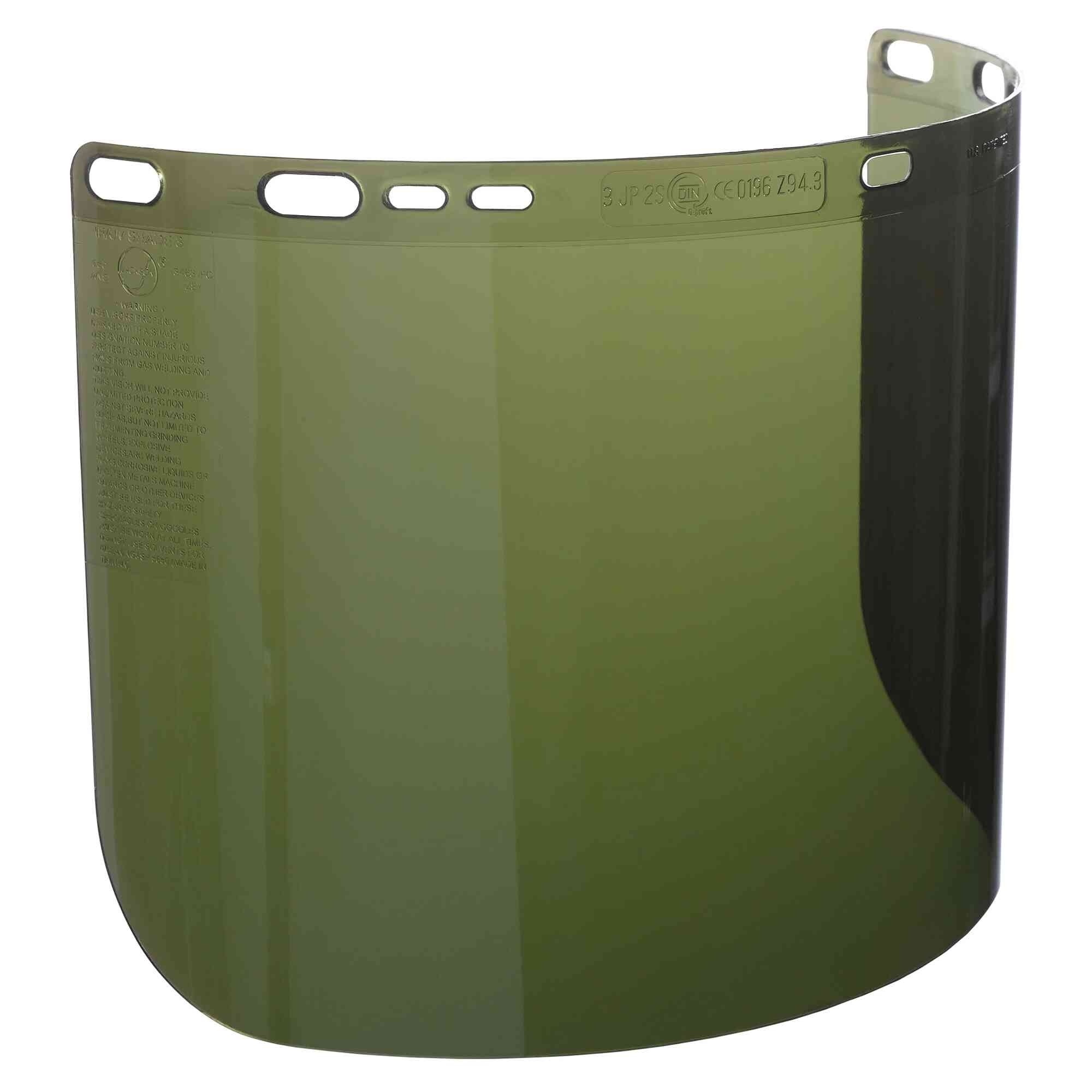 Jackson Safety® - Replacement Windows for F50 Polycarbonate Special Face Shields - Shade IRUV 3.0 - 8" x 15.5" x.060" - D Shape - Unbound - Model # 26262