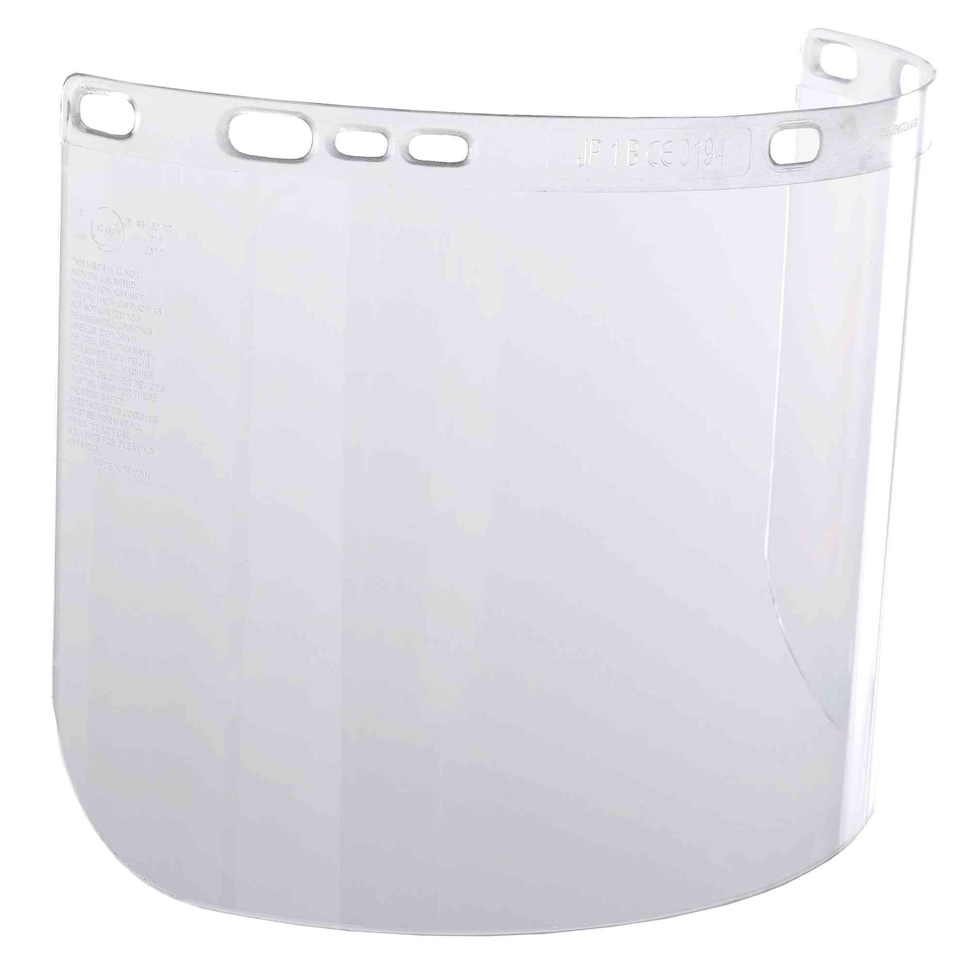 Jackson Safety® - Replacement Windows for F20 Polycarbonate Face Shields - Clear - 8" x 15.5" x .060" - Shape D - Unbound - Model # 29087