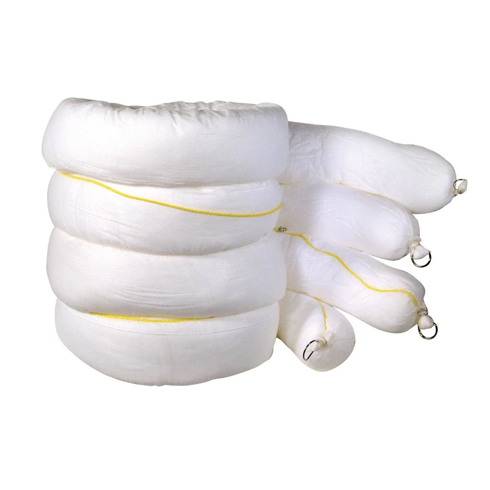 AABACO 5" x 10' Oil Only Boom, Netted with Snaps, Rings & Rope – 4 Pack (32 Gallon Capacity)