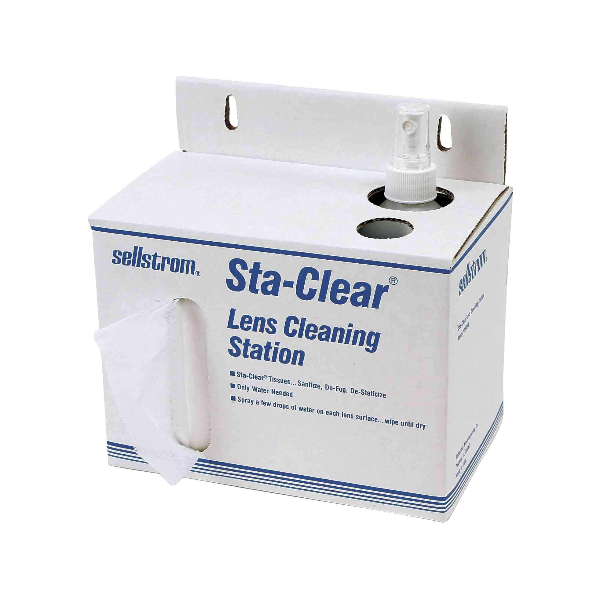 Sellstrom® - Sta-Clear™ Lens Cleaning Cardboard station (1000 tissues and spray bottle) - Model # S23469
