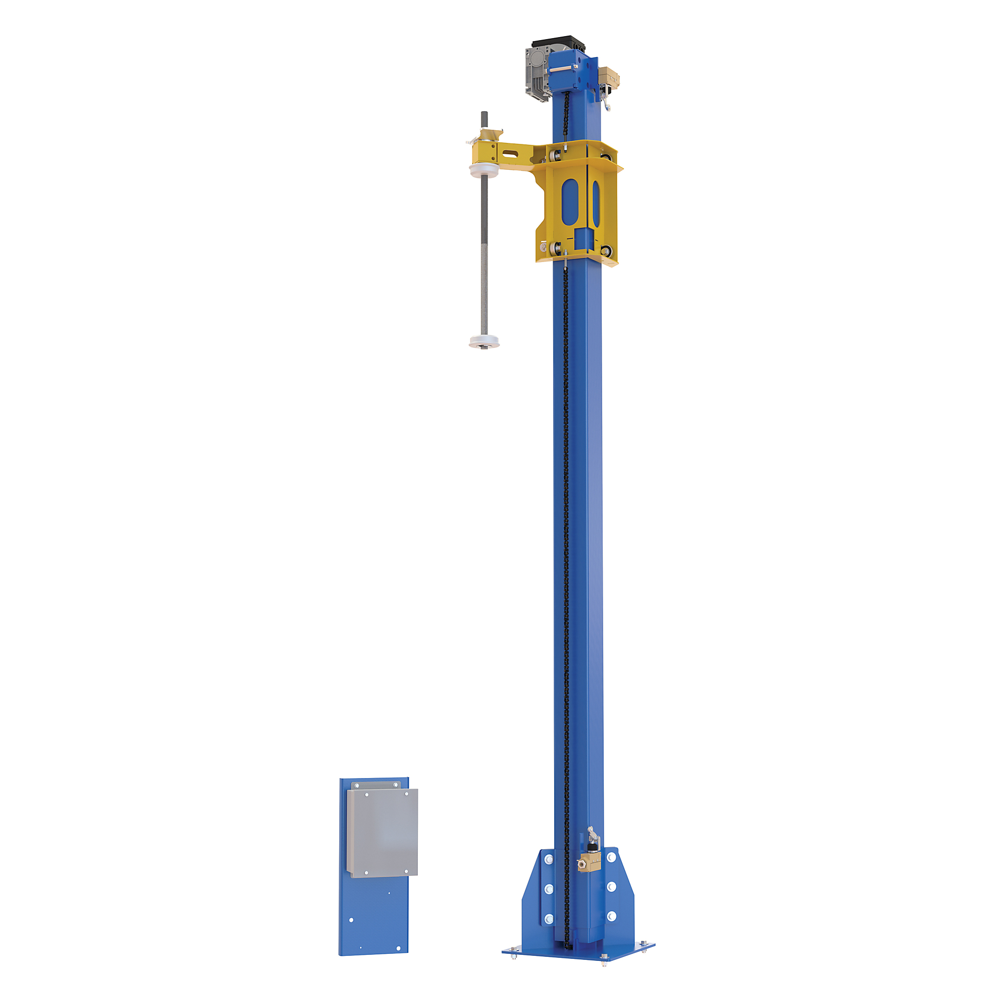 Vestil Steel Powered Mast 115 Volt Field Installed For POW-CAR Models Blue / Yellow