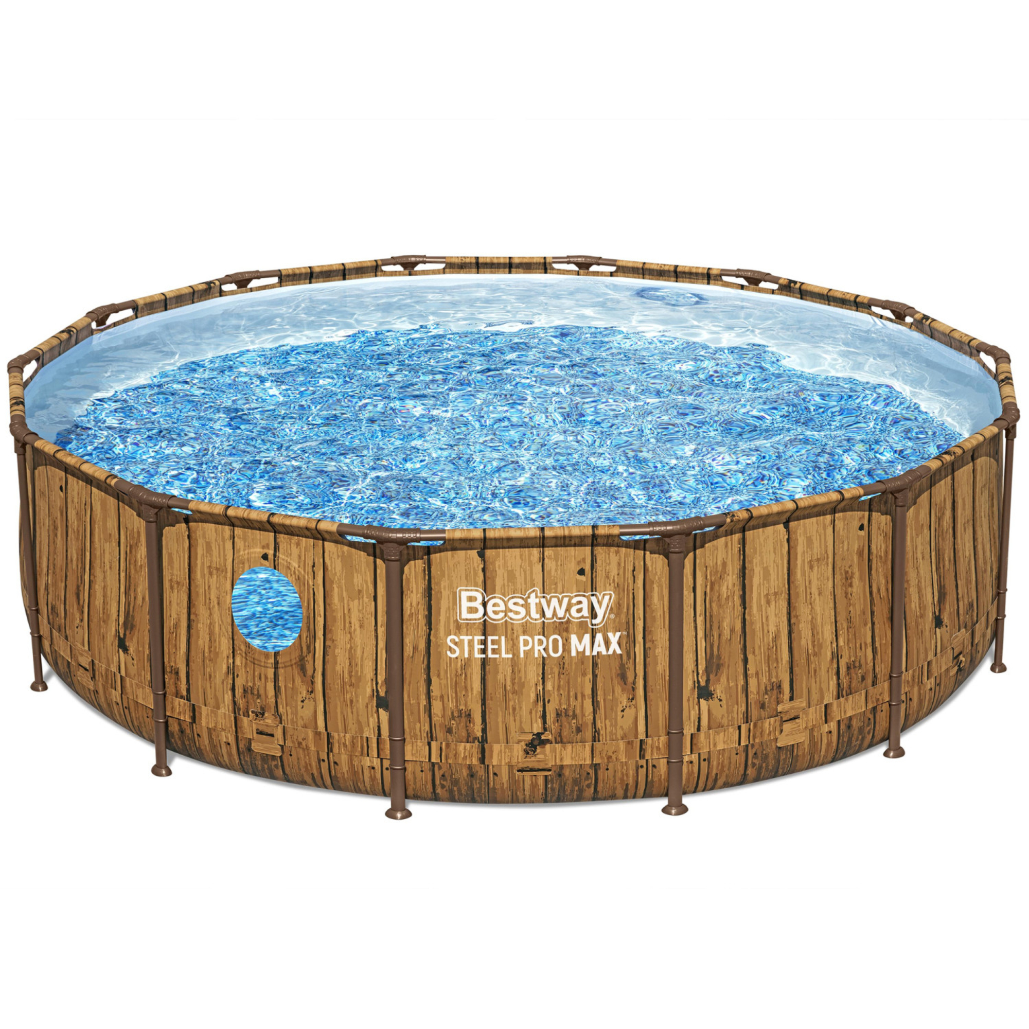 Bestway Steel Pro MAX Splashview 14feet x 42Inch, Brown Round Above Ground Swimming Pool Set