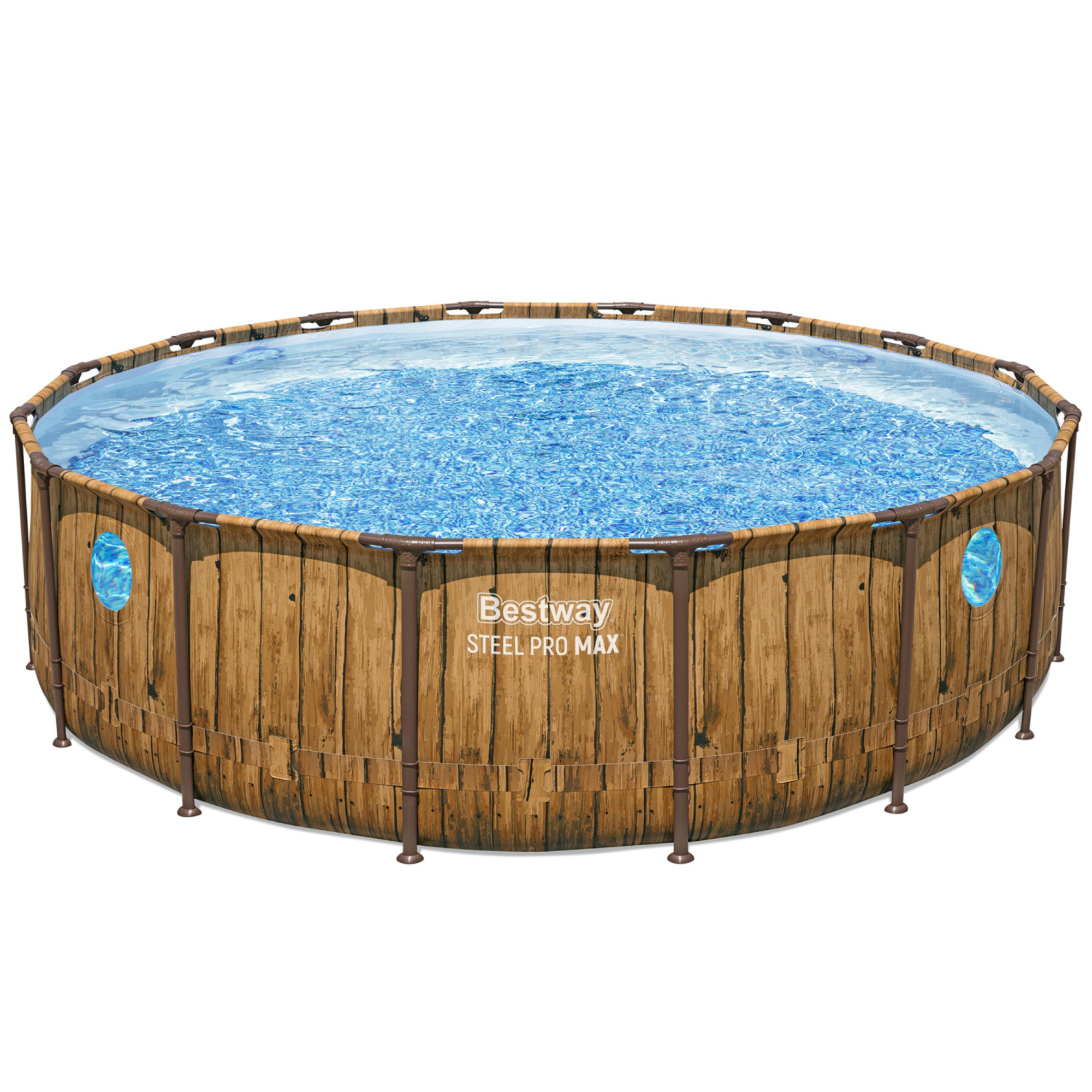Bestway Steel Pro MAX Splashview 16Feet x 48Inch, Brown Round Above Ground Swimming Pool Set