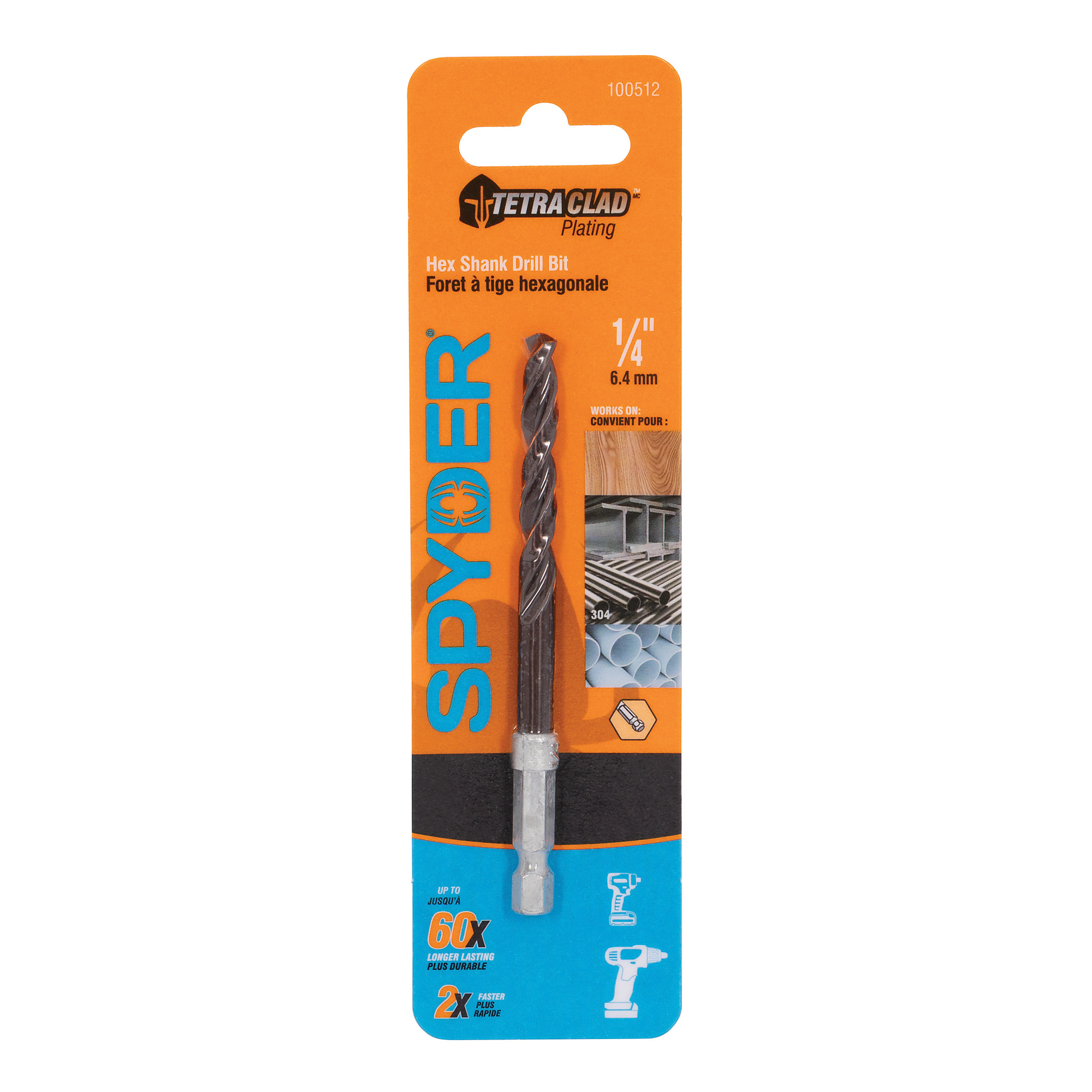 Spyder 1/4-Inch Hex Shank Drill Bit 100512