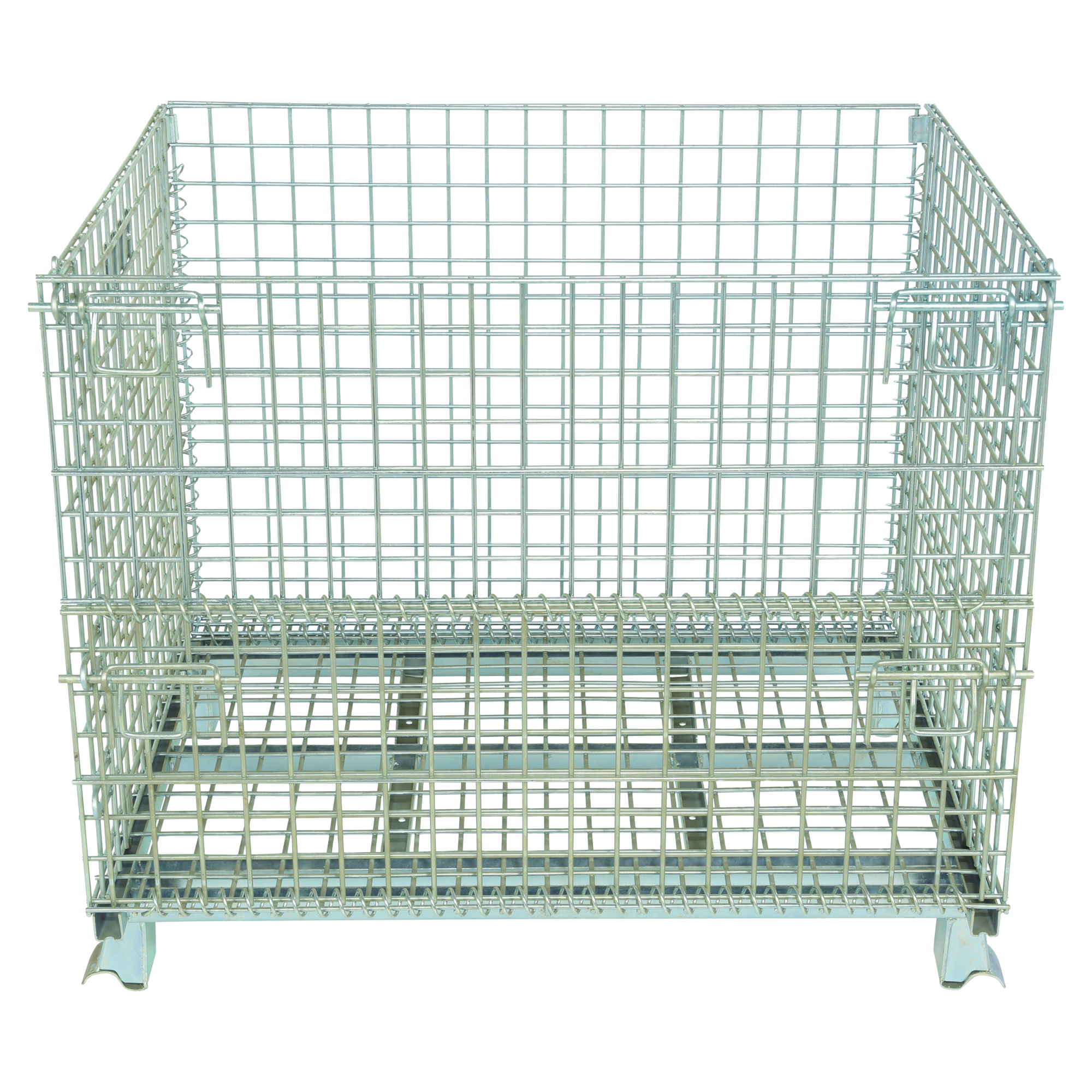 Vestil Galvanized Steel Mesh Container 32 In. x 40 In. x 34 In. 4,000 Lb. Capacity Gray