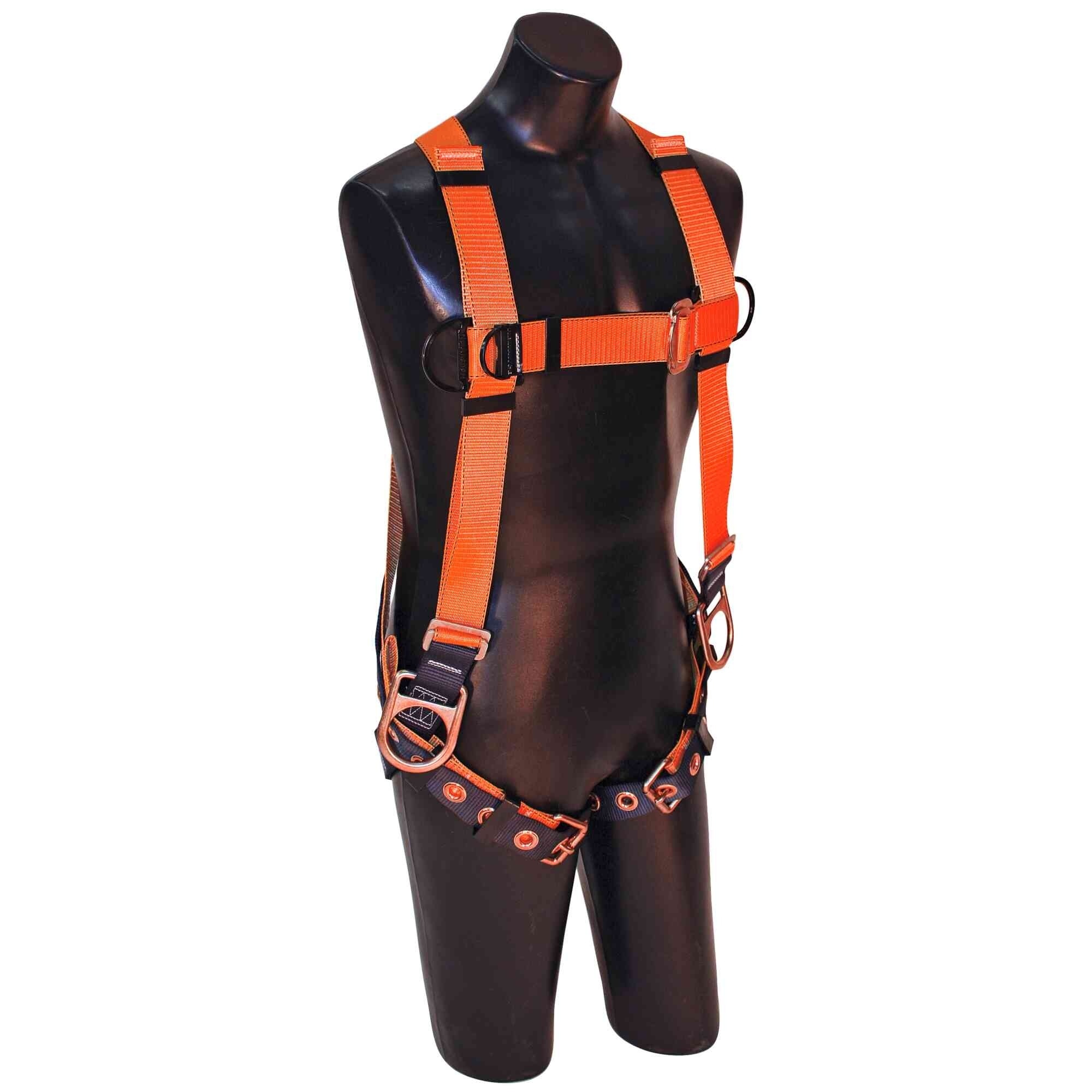 FALL SAFE™ - Safety Harness - A-SERIES - Vest-Style Positioning - Back / Side, Pass Through, Tongue Buckle - Size: Small - Model # 802100