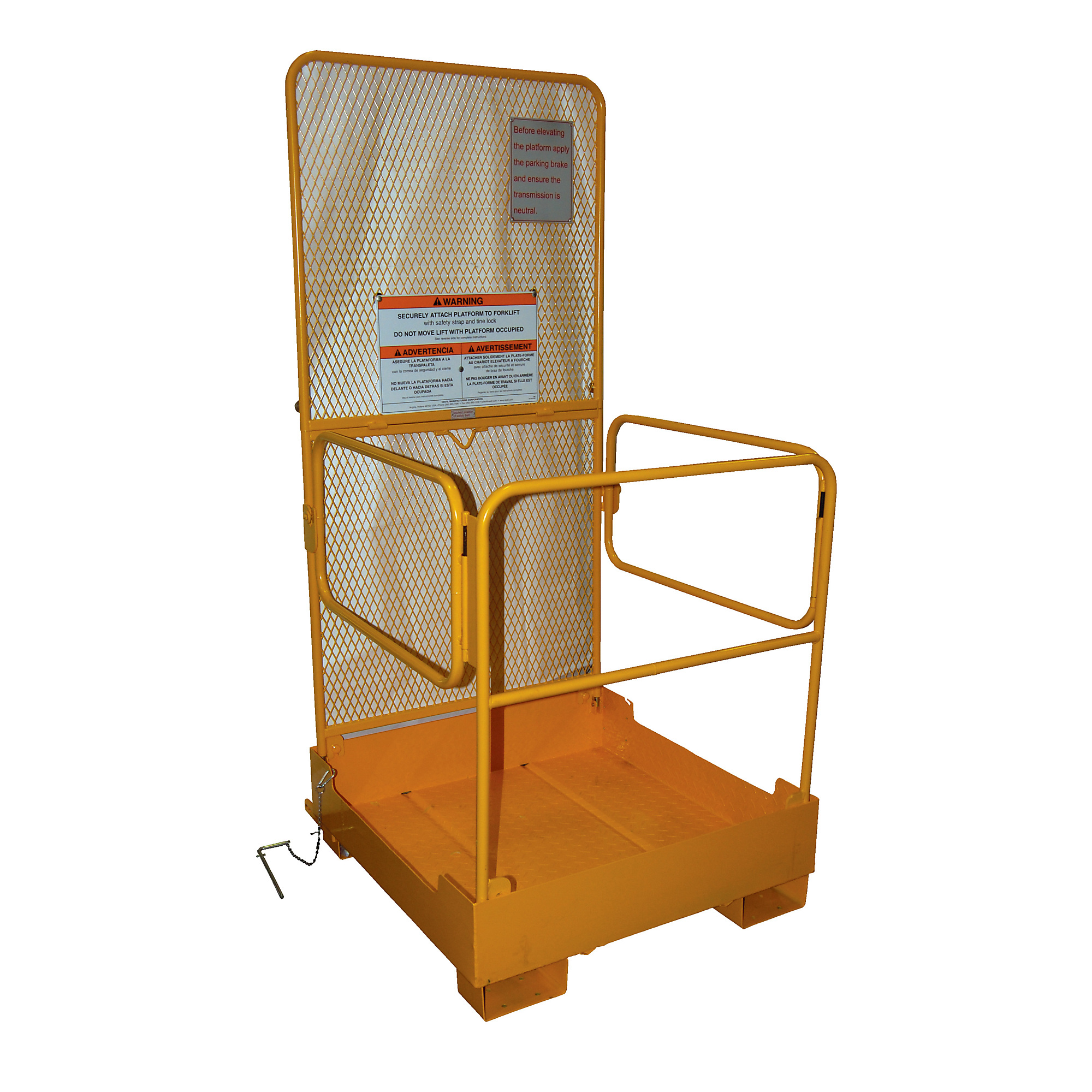 Vestil Steel Fold Down Steel Work Platform With 84 In. Expanded Back 37 In. x 37 In. 600 Lb. Capacity Yellow