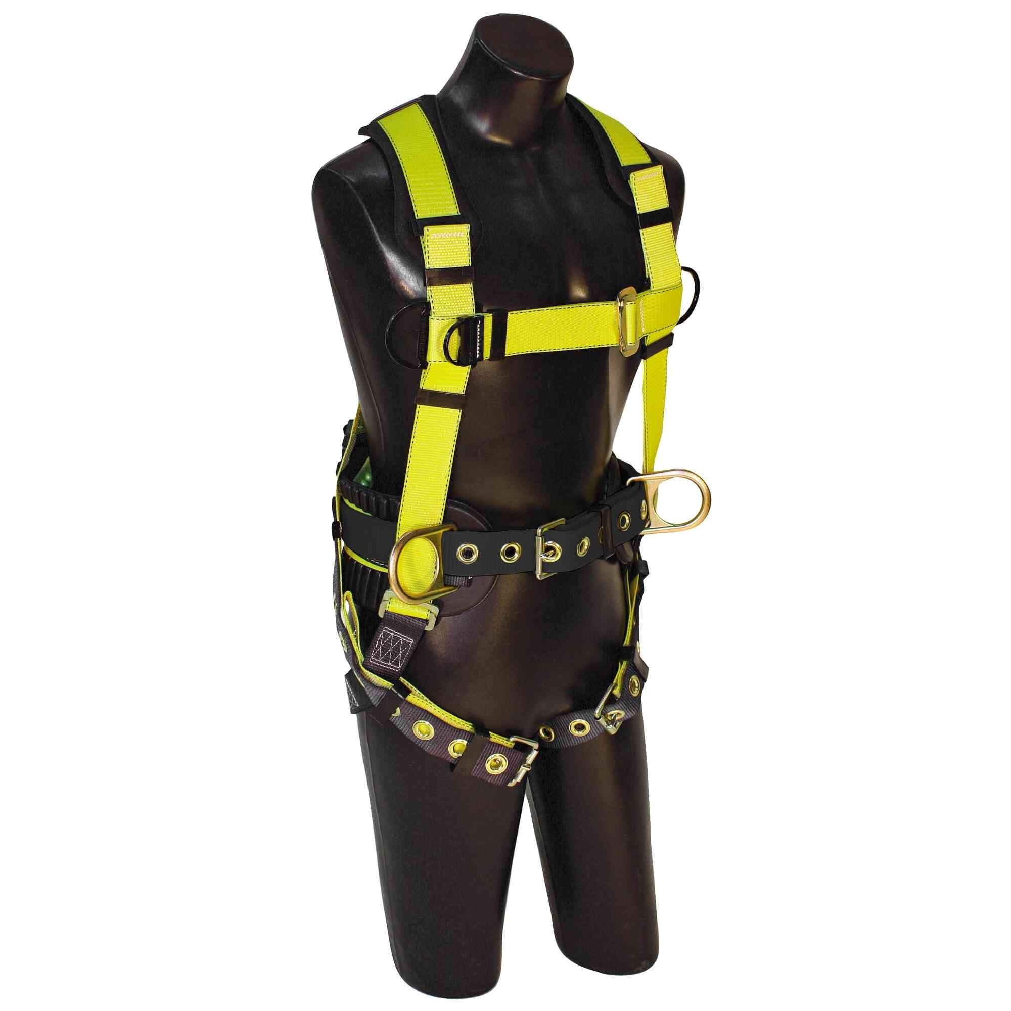 FALL SAFE™ - Safety Harness - IRONMAN™ Series - Construction-Style Positioning - Back / Side, Pass Through, Tongue Buckle - Size: Medium / Large - Model # 812000