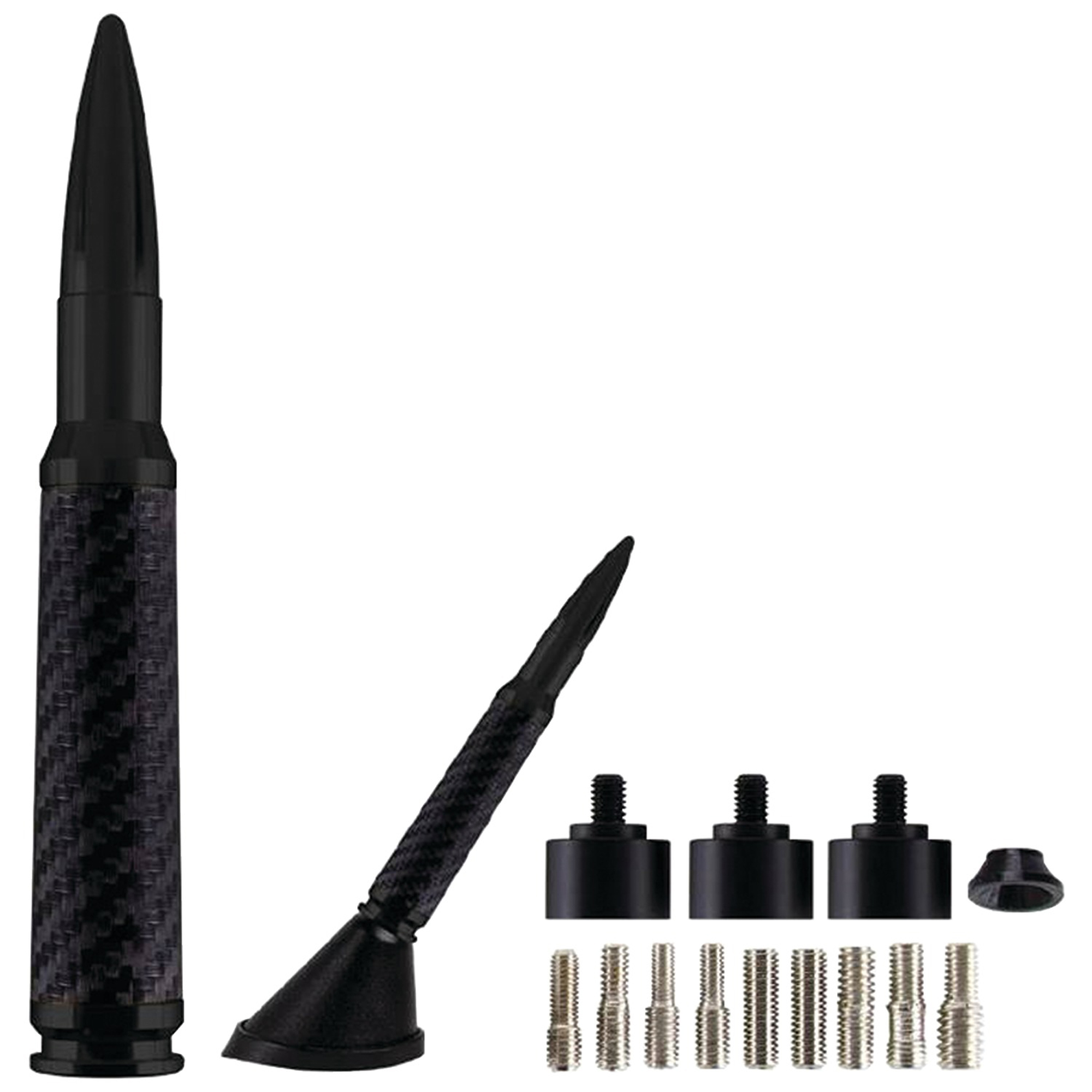 AmmoTenna® 5.5-In. Billet Aluminum with Carbon Fiber Wrap 0.50 Cal Replica Antenna Mast, 50CFB