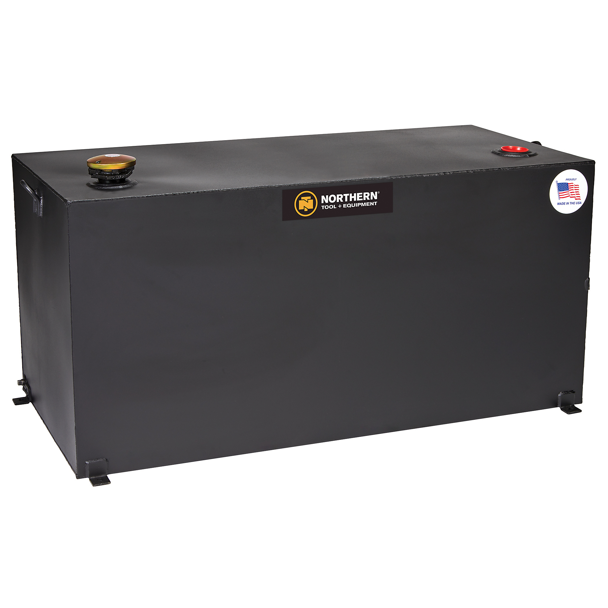 Northern Tool + Equipment Steel Rectangular Diesel Fuel Transfer Tank, 100-Gal., Powder-Coat, Lockable Vent Cap, Black