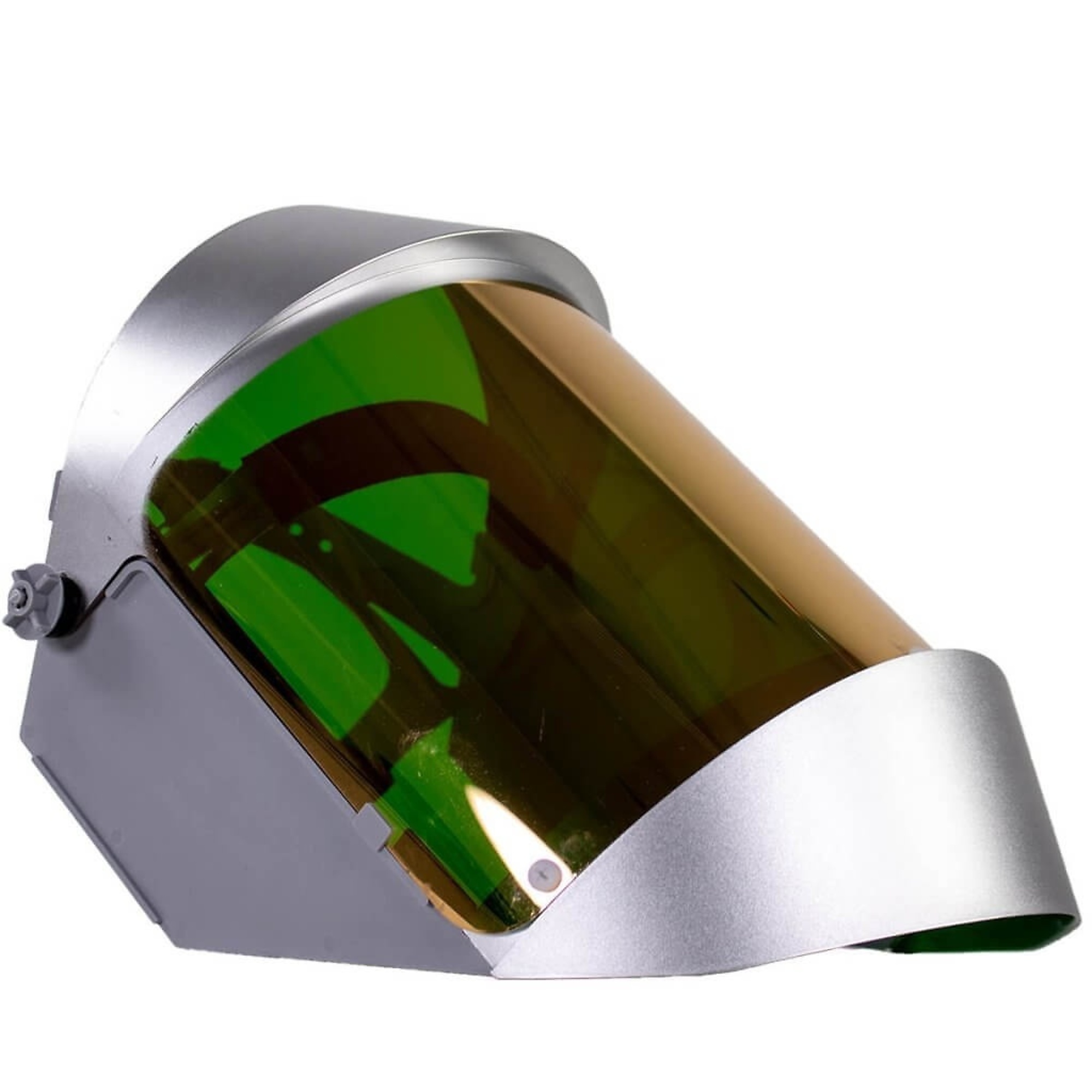 OBERON™ - Face Shield with Ratcheting Headgear - Heat Reflective - Window: Green Gold - With Lower Crown and Shield Extender - Model # 2148R+500