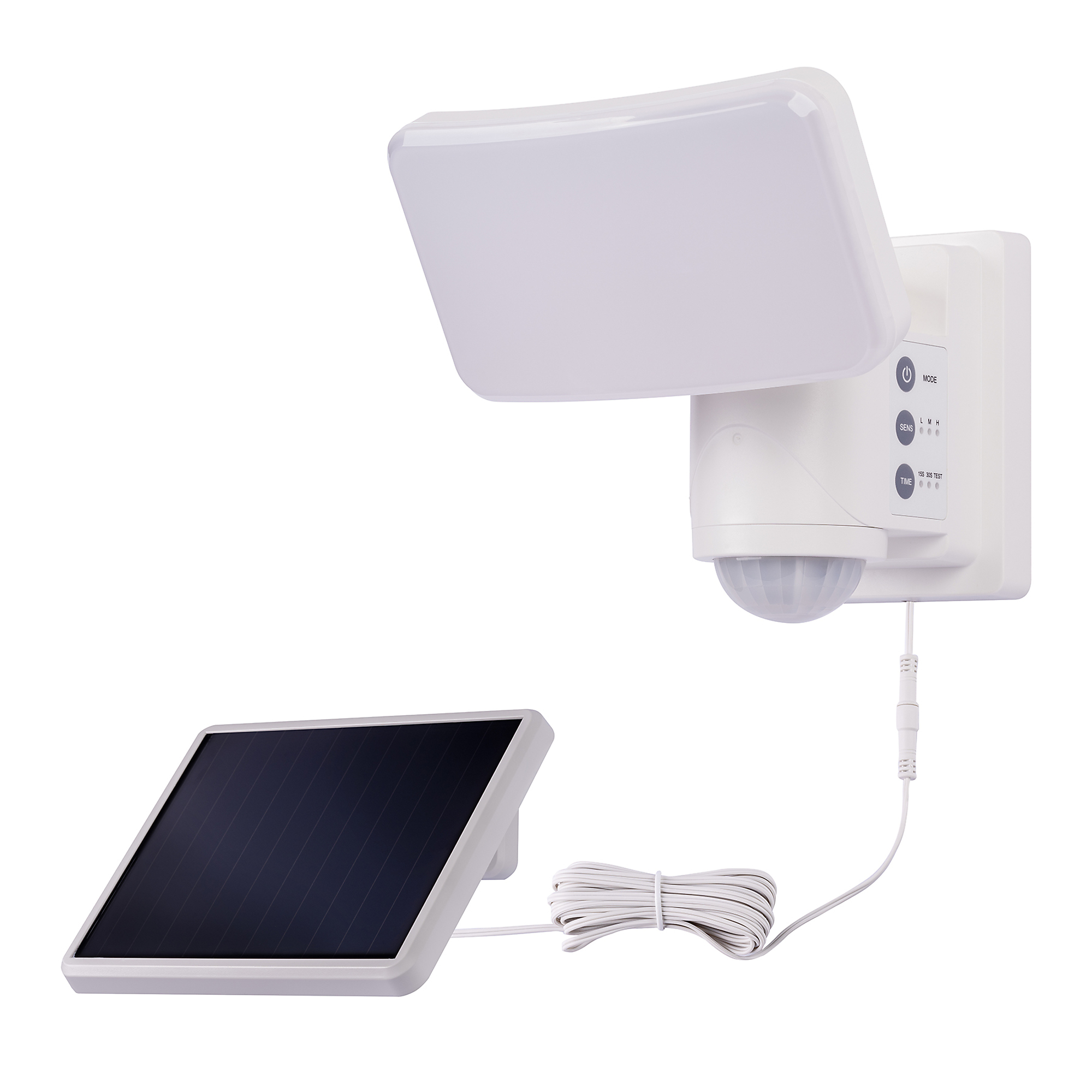 IQ America Solar Powered 240° Dynamic Tracking™ Motion Sensor LED Light 1800 Lumens White IST-2418-WH