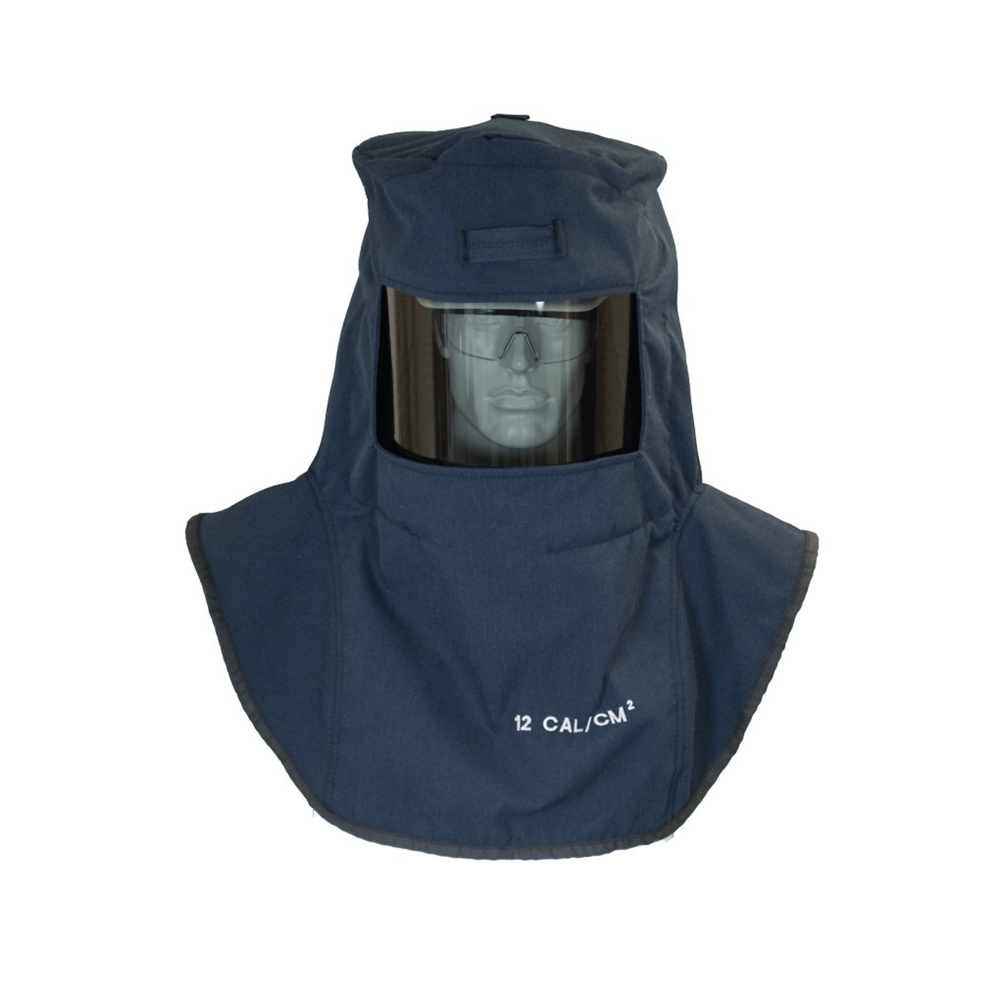 OBERON™ - Hood with A3 Hard Hat Adapters - Arc Flash - 12 Cal LAN2ST™ Series - Color: Navy Blue - Window: True Color Grey (TCG™) - Model # LAN2ST-A3