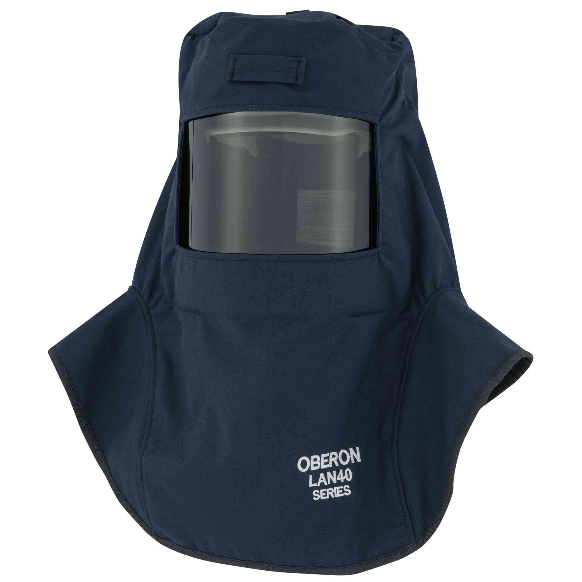 OBERON™ - Hood with Hard Cap - Arc Flash - 40 Cal LAN™ - Canadian - Color: Navy Blue - Window: True Color Grey (TCG™) - Model # LAN4-CC