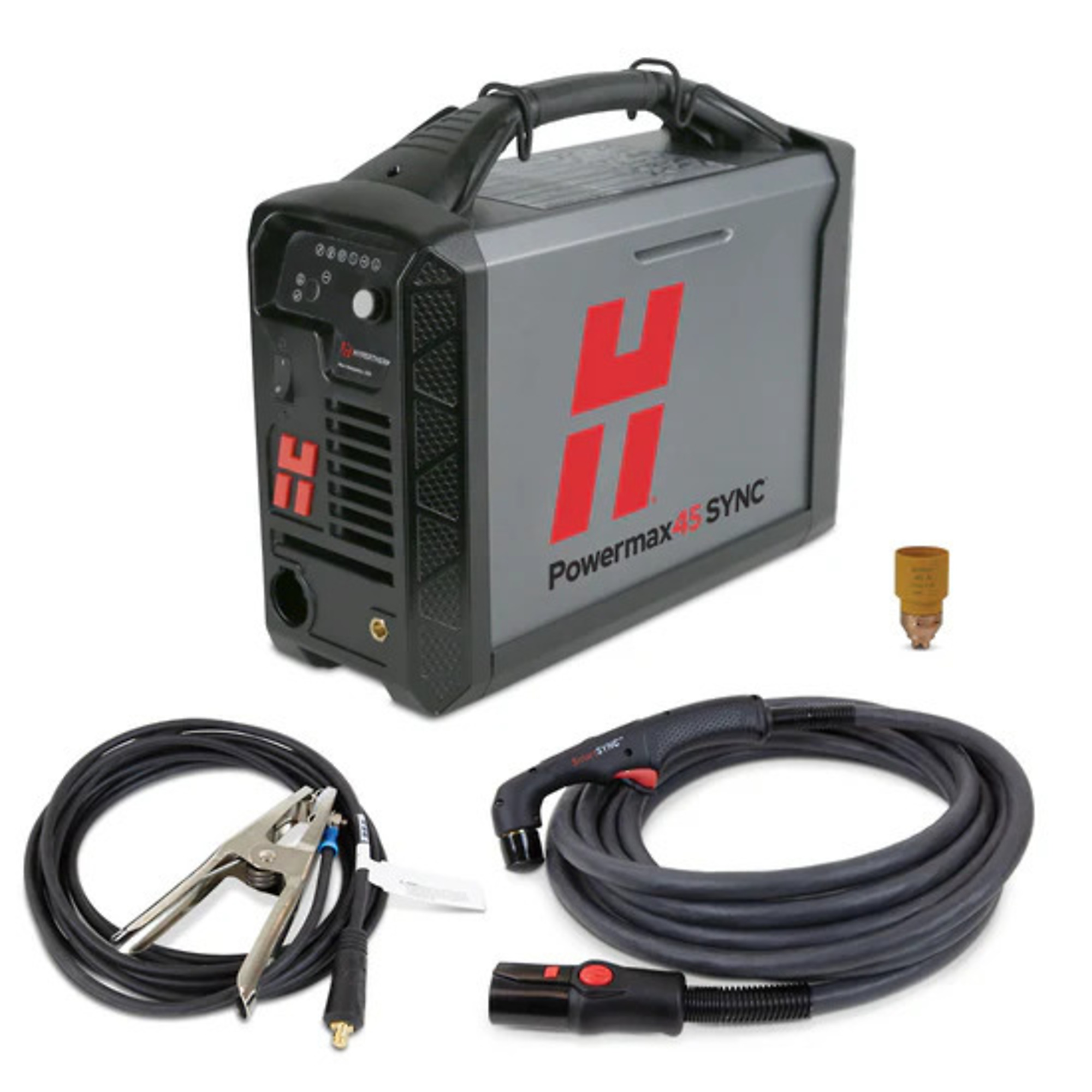 Hypertherm Powermax45 SYNC Plasma Cutter System, 230V 1-Phase, CSA – with 75° Handheld Torch & 20 ft Lead, Model #088560