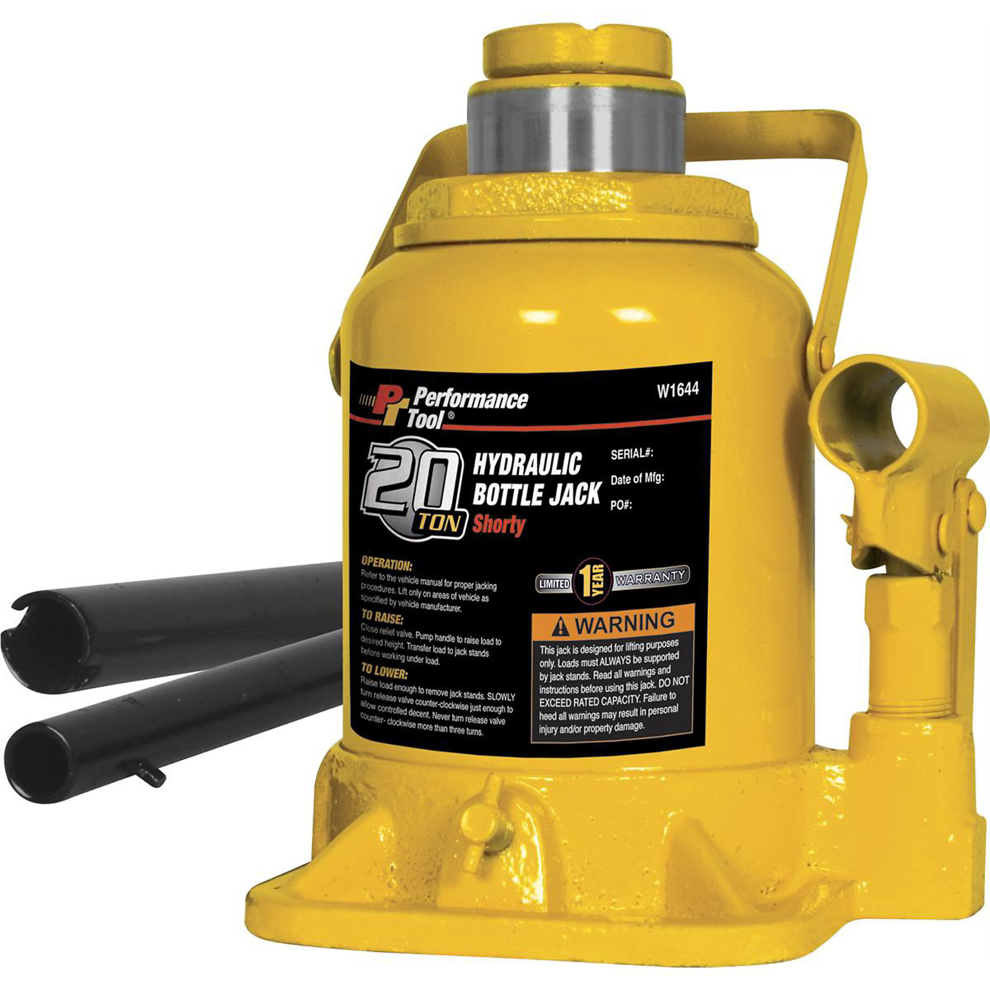 Wilmar Corp. / Performance Tool W1644 20 Ton Shorty Hydraulic Bottle Jack