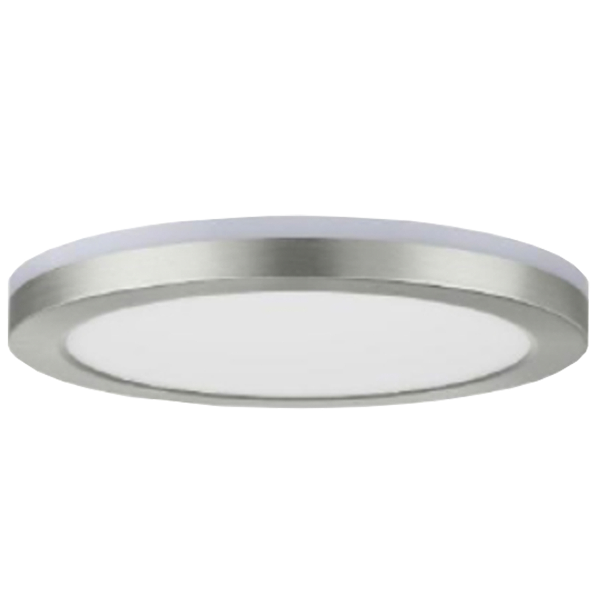 Commercial Electric 12in. Smart RGB + Tunable White LED Flush Mount Ceiling Light, Wi-Fi Enabled, Hubspace, Brushed Nickel, Model# LCN3002LM-01 BN