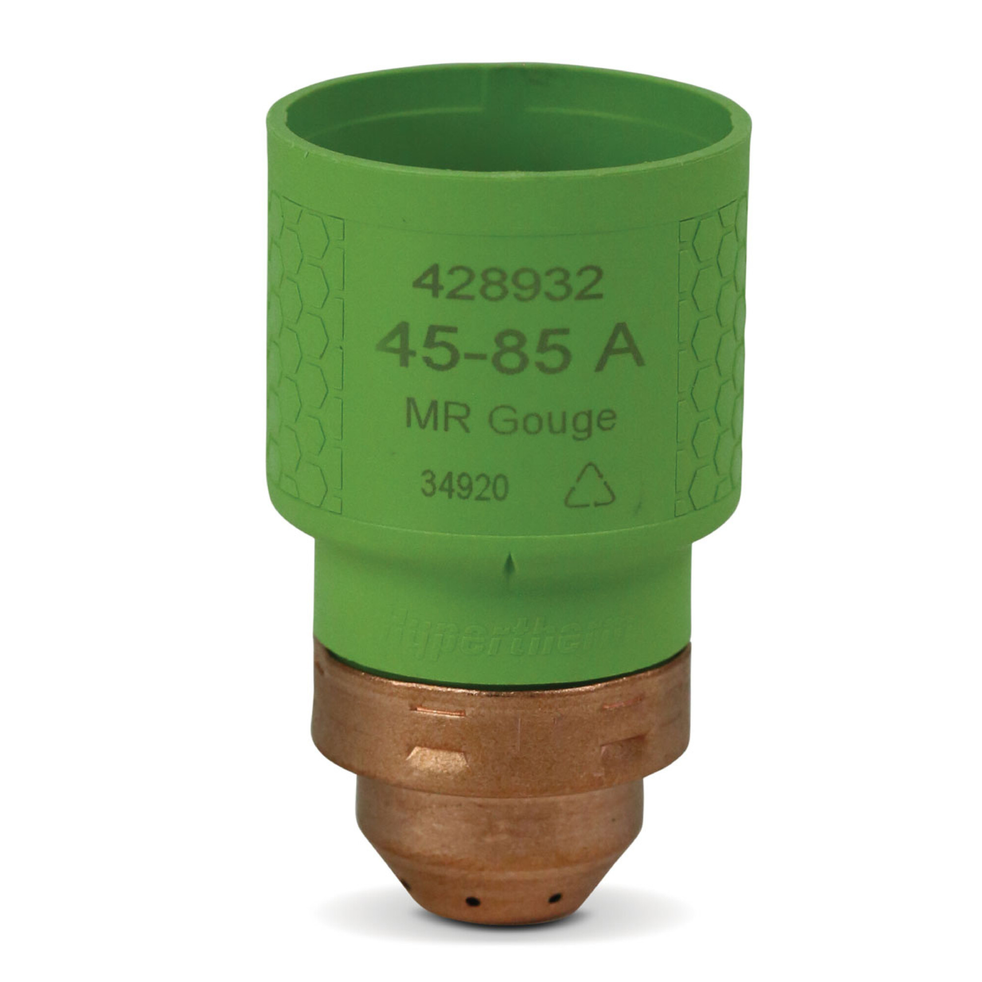 Hypertherm SmartSYNC 45–85A Max Removal Gouging Cartridge – Single-Piece Plasma Consumable for Powermax® Systems, Color-Coded, End-of-Life Detection, Fast Changeover, Industrial Metal Cutting & Gouging, Model #42893