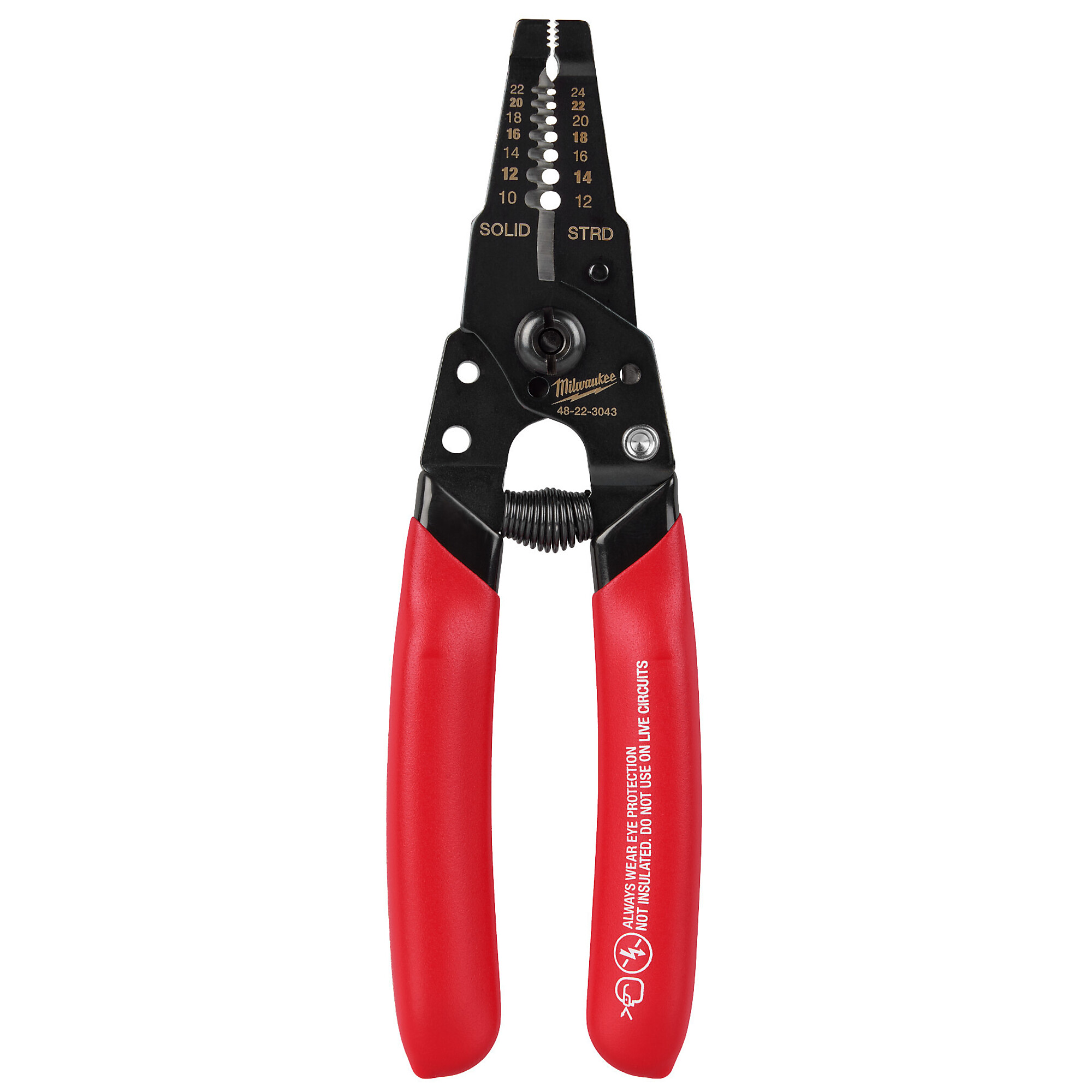 Milwaukee 10-24 AWG Compact Dipped Grip Wire Stripper & Cutter, Model# 48-22-3043
