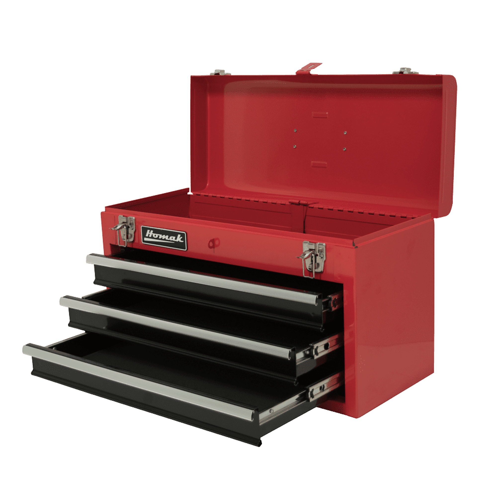 Homak, 20" 3 Drawer Toolbox, Red, Heavy-duty 21-gauge steel, Model #  RD01032101