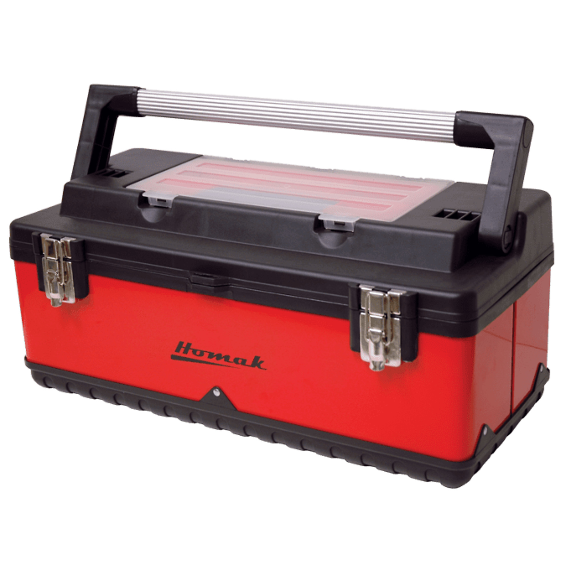 Homak, 22.5" Metal & Plastic Hand-Carry W/ Aluminum Hdle, Red, Full-length aluminum handle, Model #  RD00122504