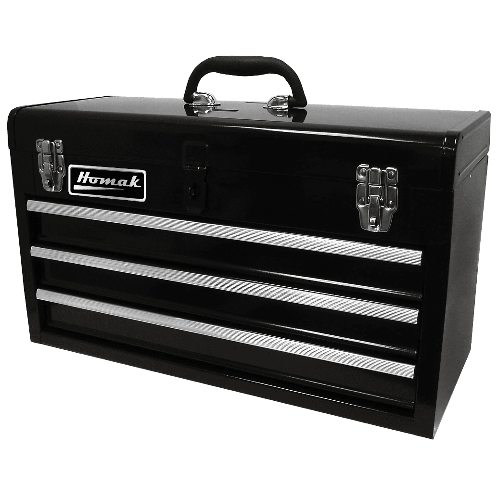 Homak, 20" Black 3 Drawer Toolbox, Black, Heavy-duty 21-gauge steel, Model #  BK01032101
