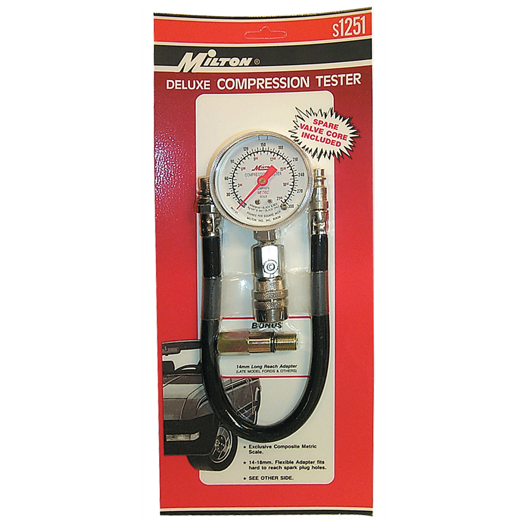 Milton Industries S1251 Compression Tester, Deluxe