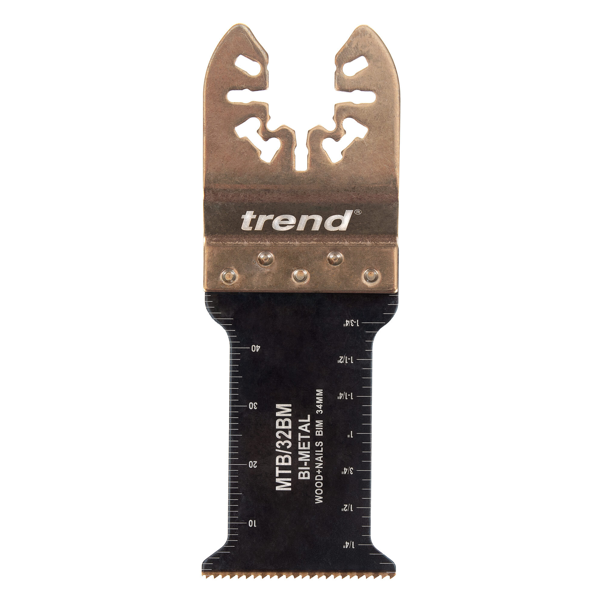 Trend Universal 34mm Fine Tooth Bi-Metal Multi-Tool Blades, 5 Pack, High-Performance Cutting, MTB/32BM