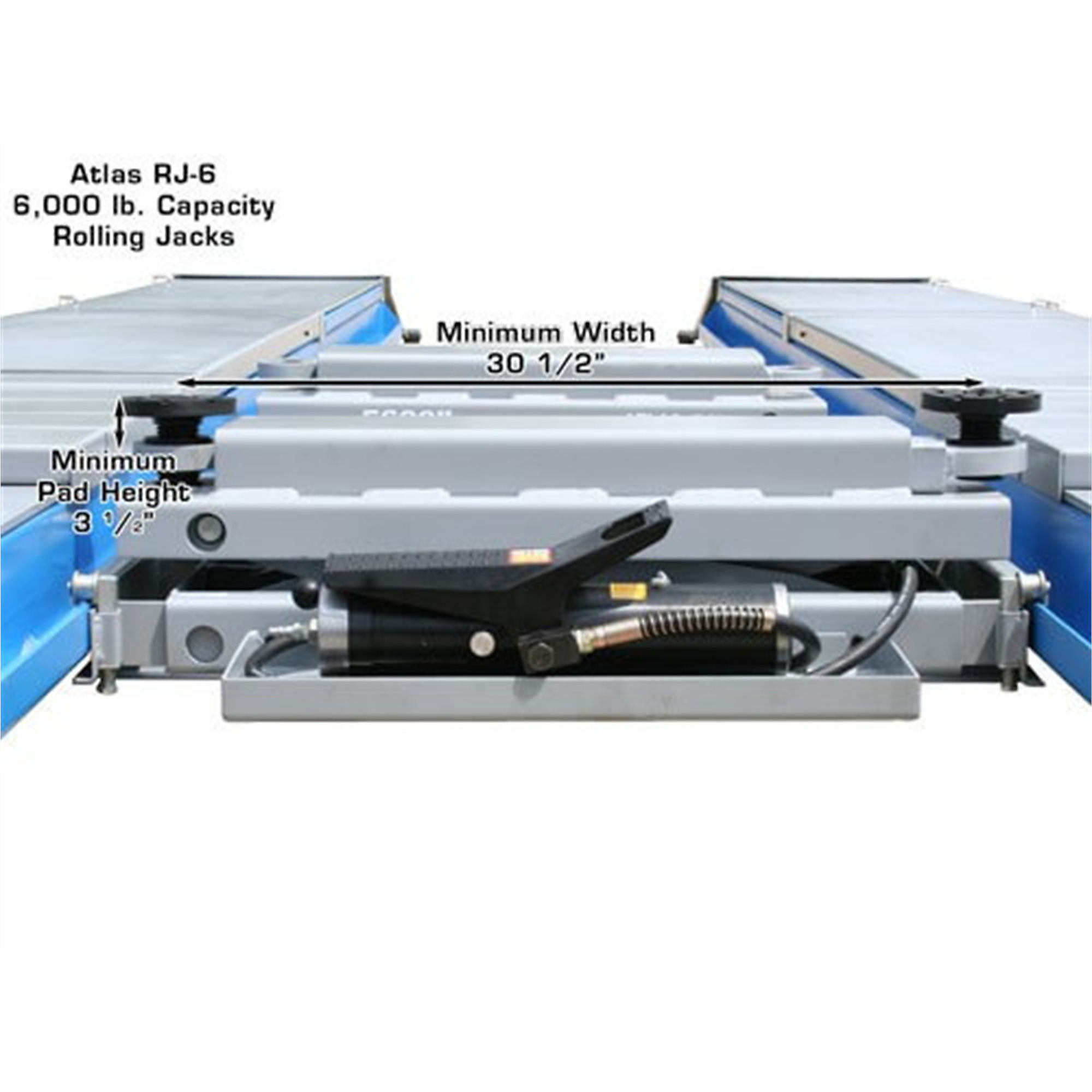 Atlas Automotive Equipment Air Hydraulic Rolling Jack — 6,000-Lb ...