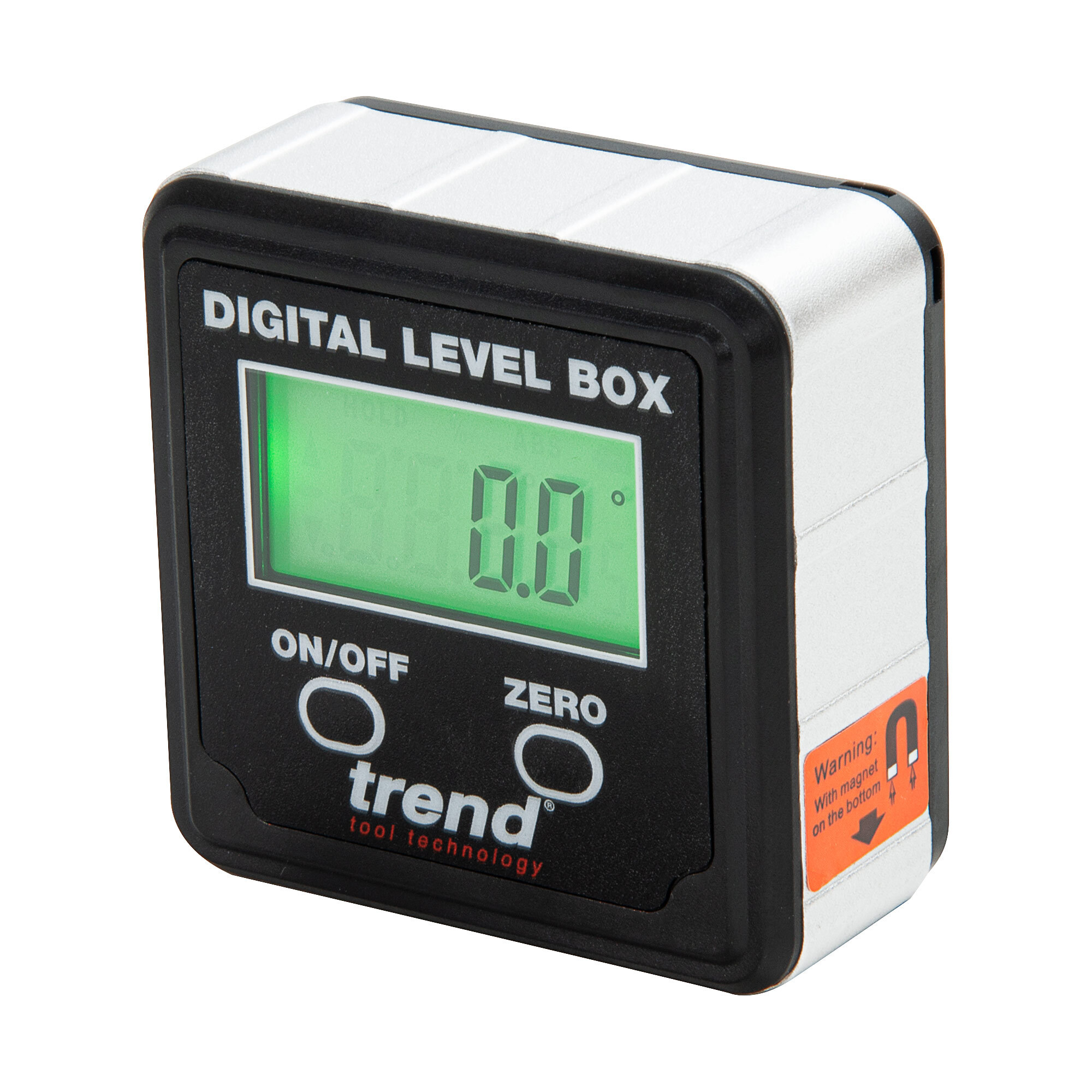 Trend Digital Level Box, Magnetic Base, LCD Display, Accurate Angle Finder for Woodworking, Black, DLB