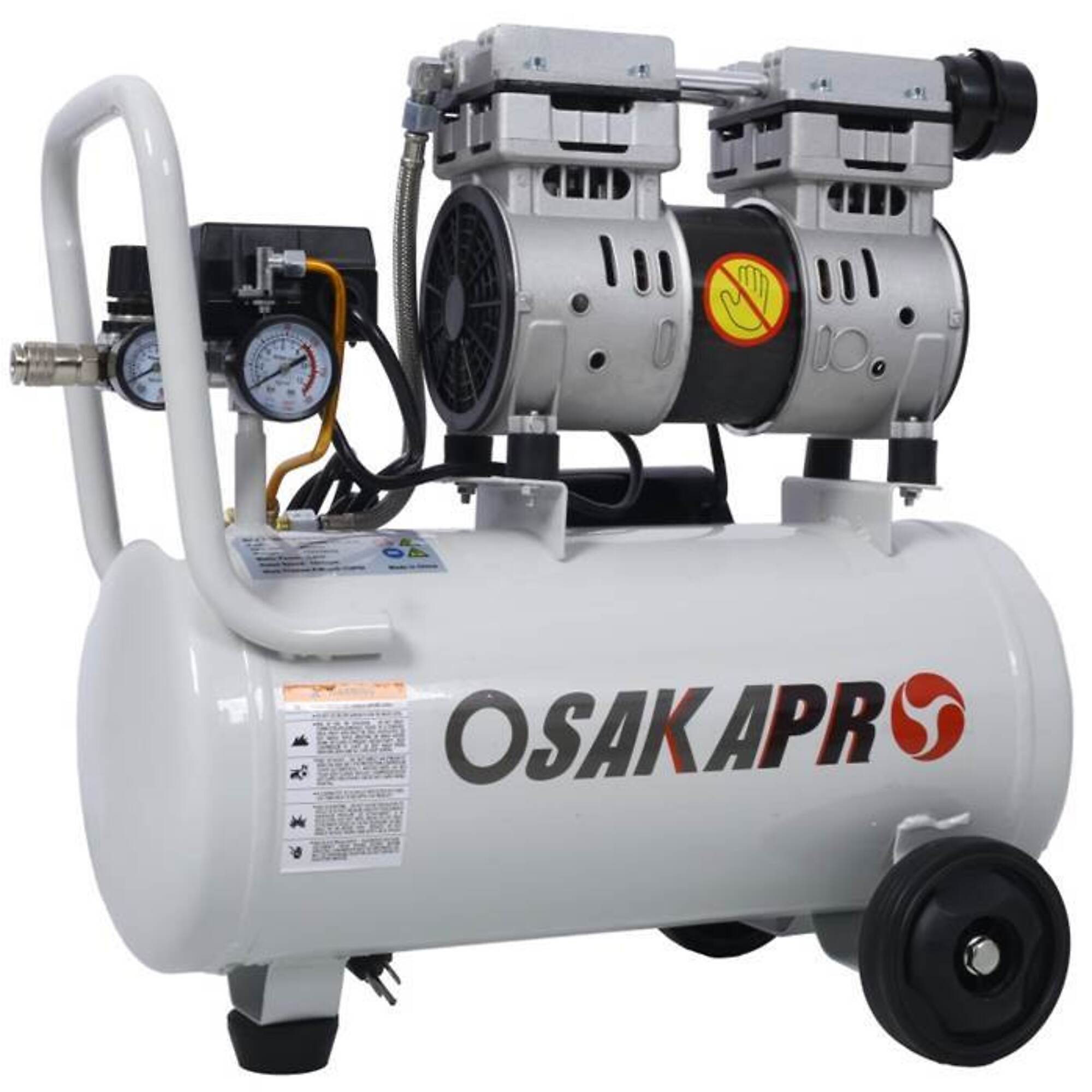 1.5HP Silent Oil-Free Air Compressor 8 Gallon, light gray, BAC-W46564405