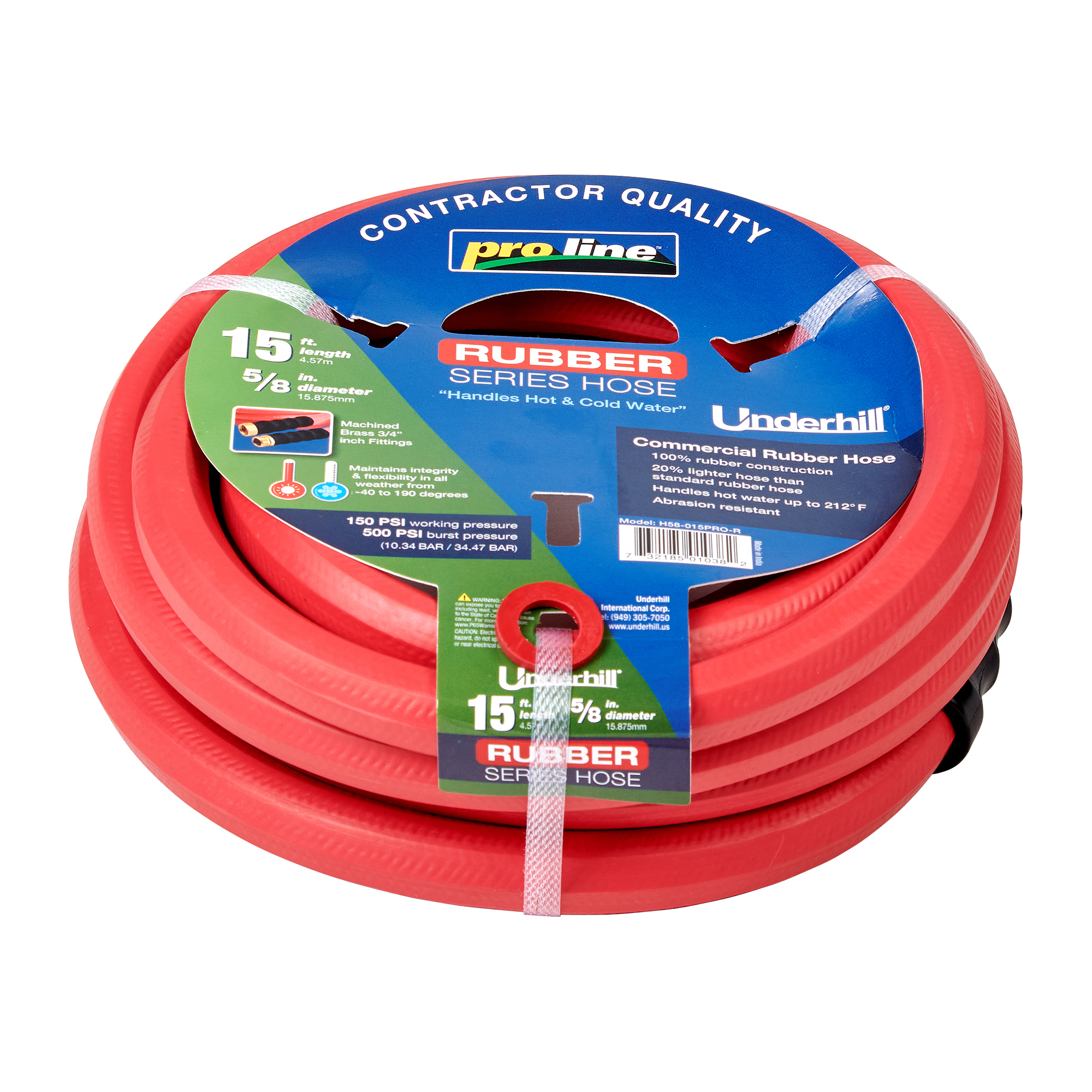 Underhill Rubber Hose 5/8"x15' H58-015PRO-R