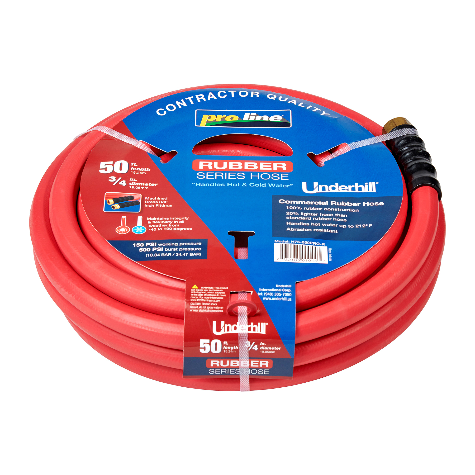Underhill Rubber Hose 3/4"x50' H75-050PRO-R