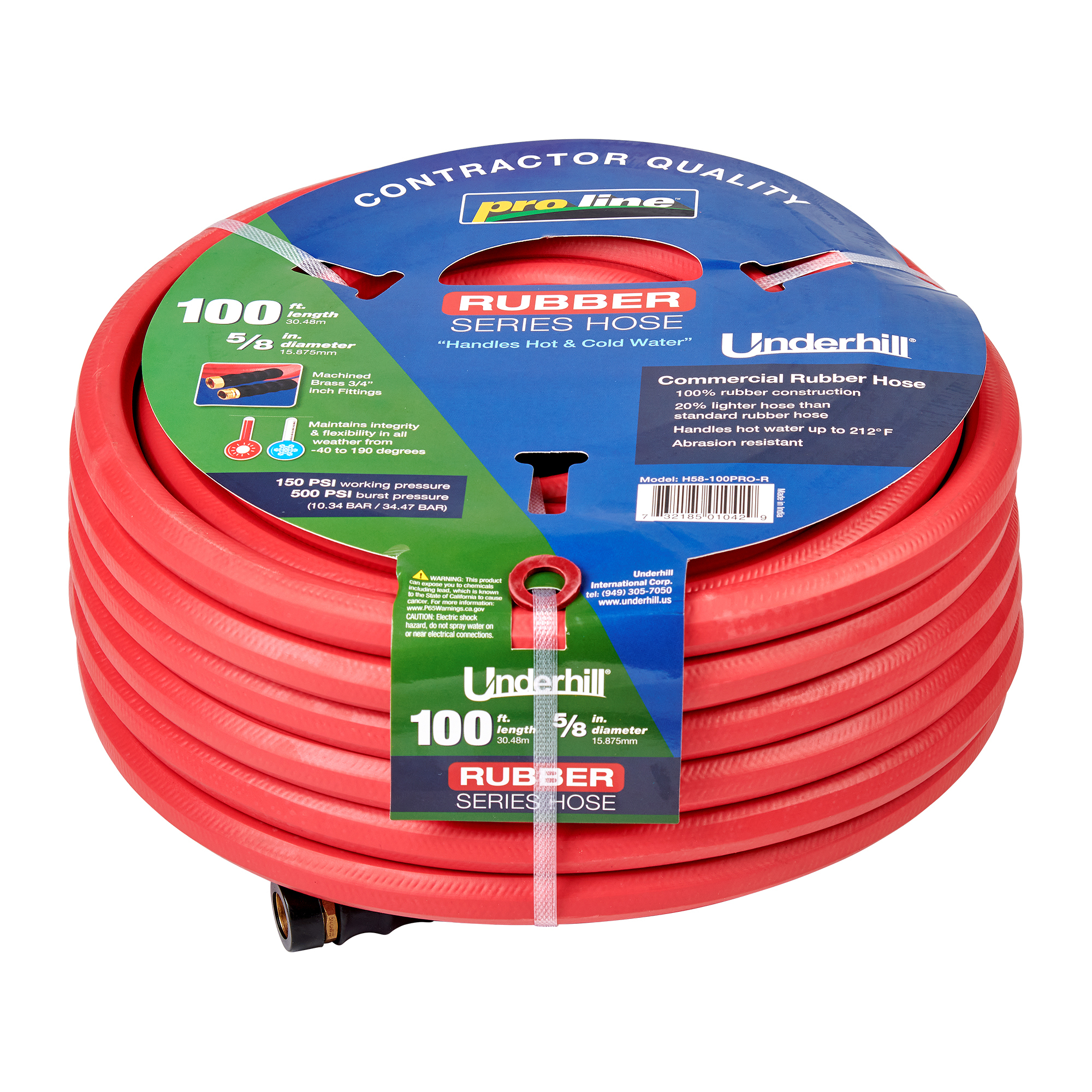 Underhill Rubber Hose 5/8"x100' H58-100PRO-R