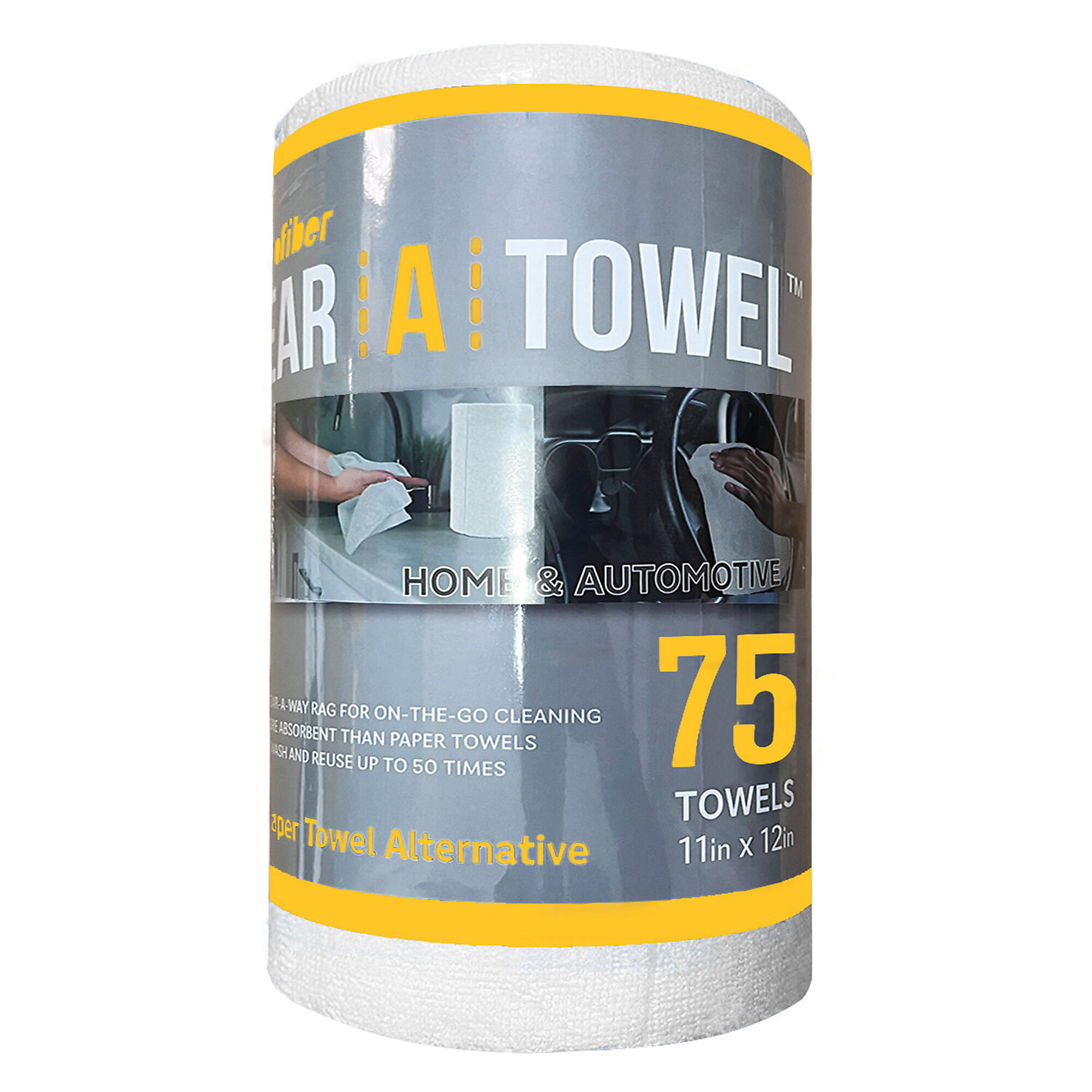 Eurow Tear-A-Towel — 75-Count, White, Model# EUTAT12WHT75