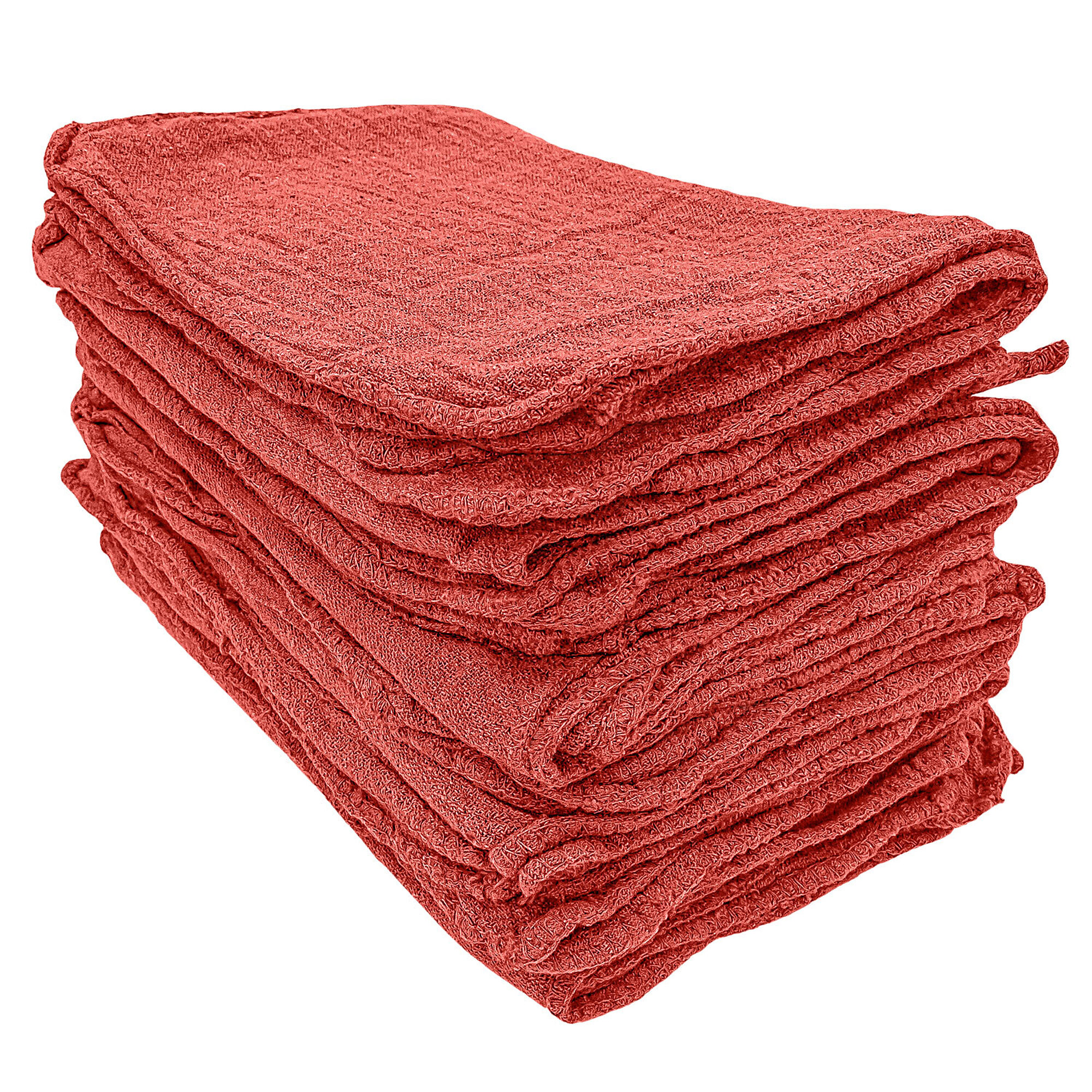 Detailer's Preference Cotton Shop Towels — 11in. x 12in., Red, 50-Pack, Model# EUSHT1250RED