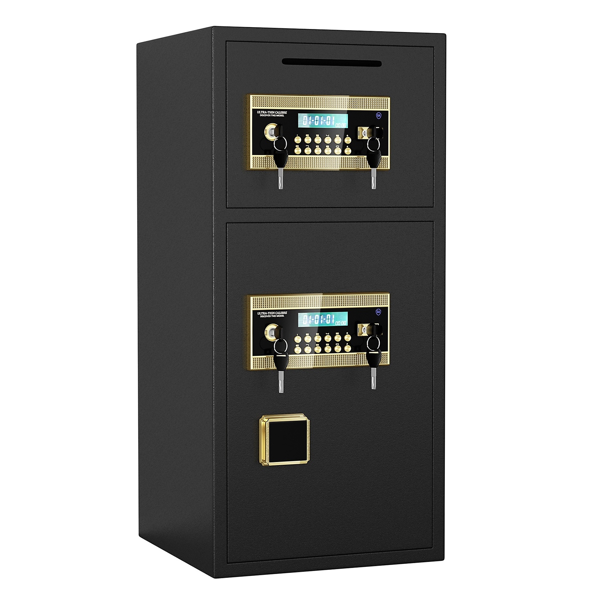 6.5 cu. ft. Double-Door Drop Safe with Fireproof and Waterproof Bag, Hidden Code Function, Heavy-Duty Steel Construction