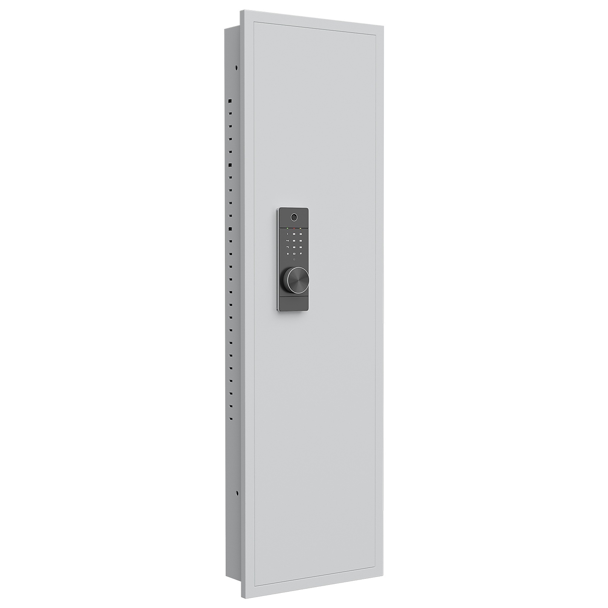 2-Gun Multifunctional Gun Safe with Fingerprint Lock, Adjustable Shelves, Assembled Storage, Built-In Wall Design