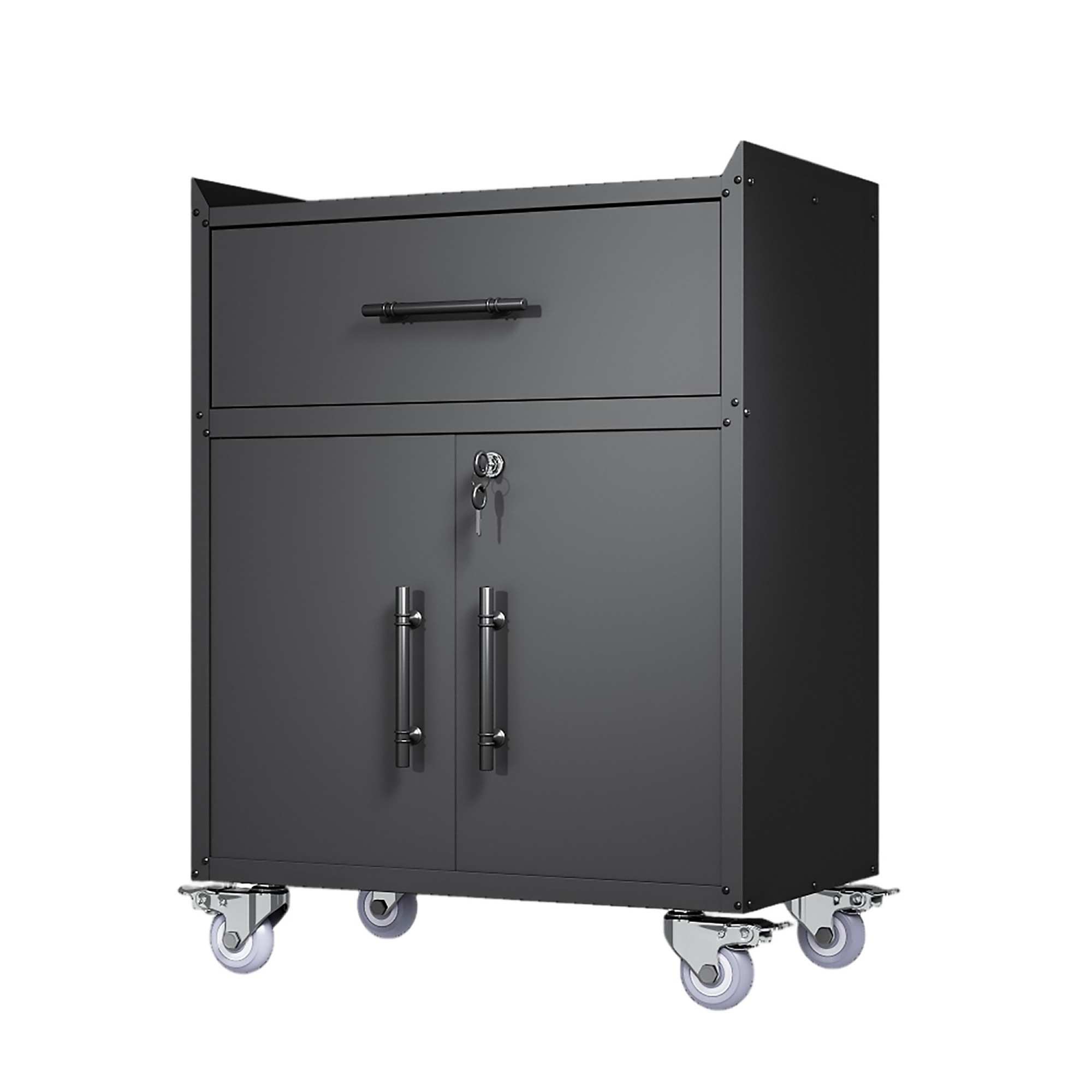 2 Door + 1 Drawer Tool Cabinets with Lockable and Wheels