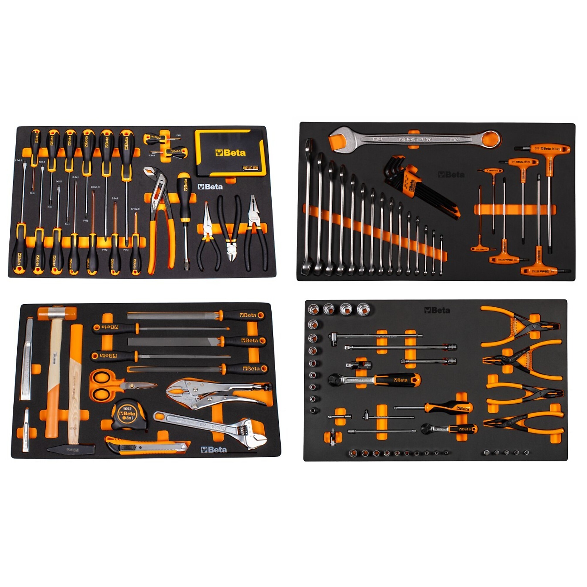 Beta 207 Piece Master Tool Set with 4 Thermoformed Storage Trays for Tool Cabinets